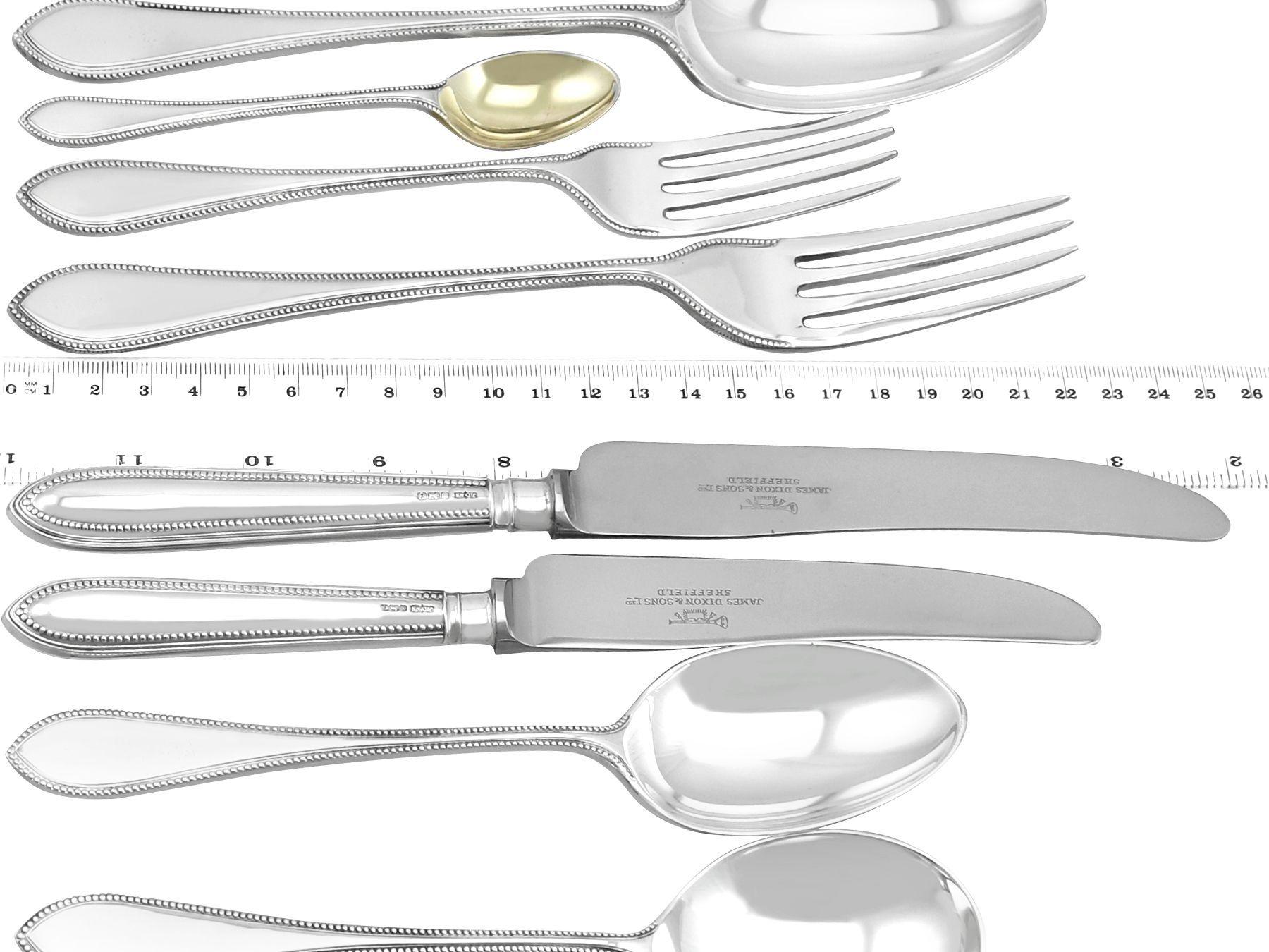 Late 20th Century Sterling Silver Canteen of Cutlery for Eight Persons