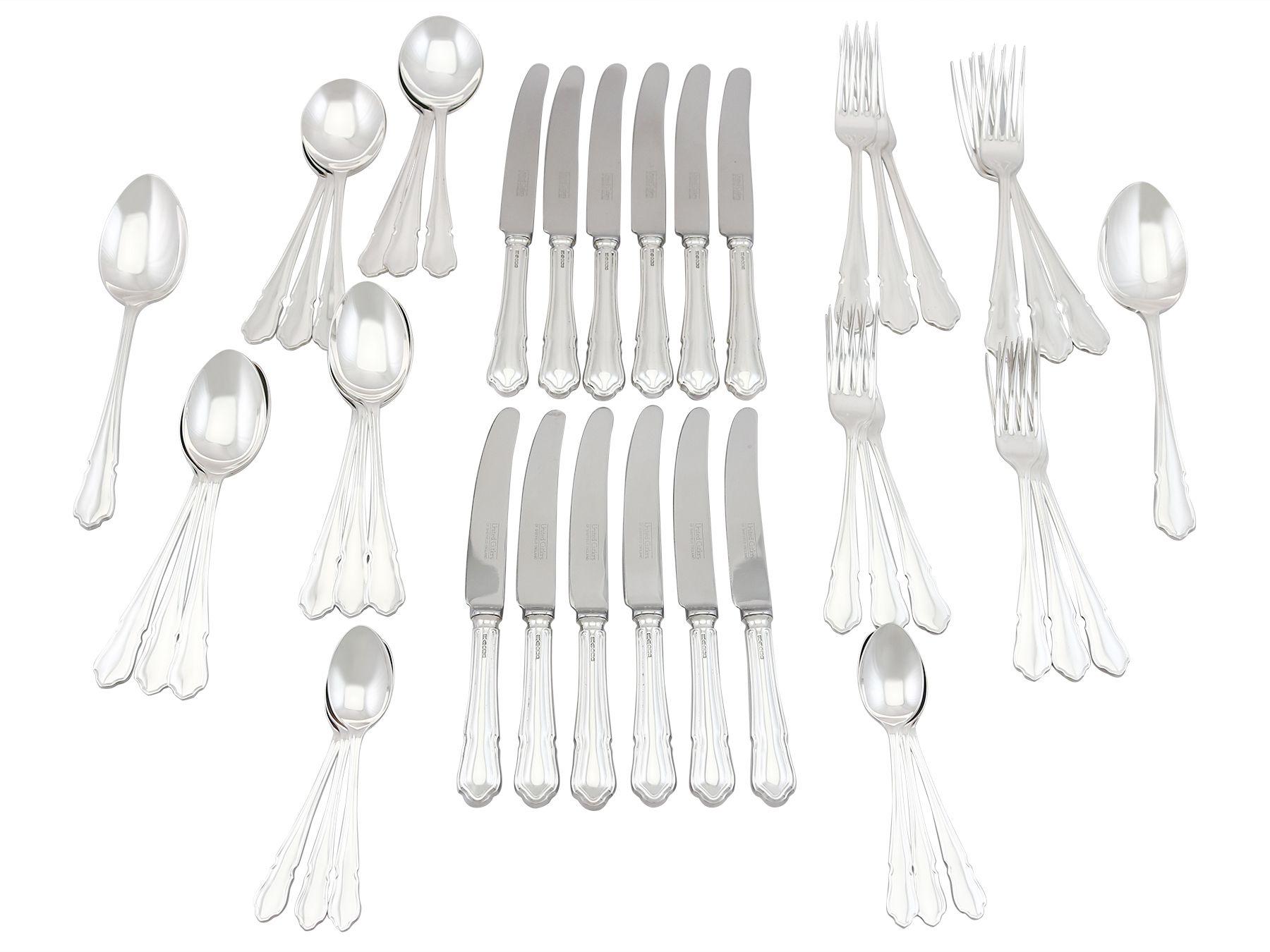 Sterling Silver Canteen of Cutlery for Six Persons, 2002 6