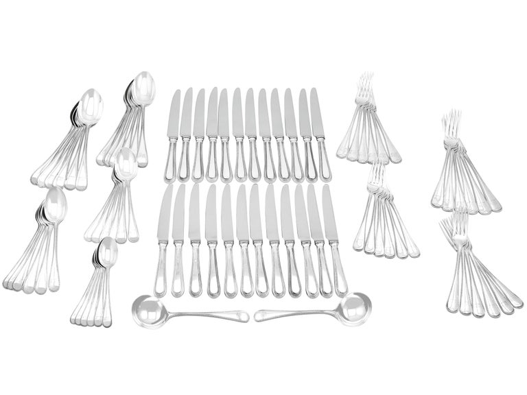 Sterling Silver Canteen of Cutlery for Twelve Persons by Francis