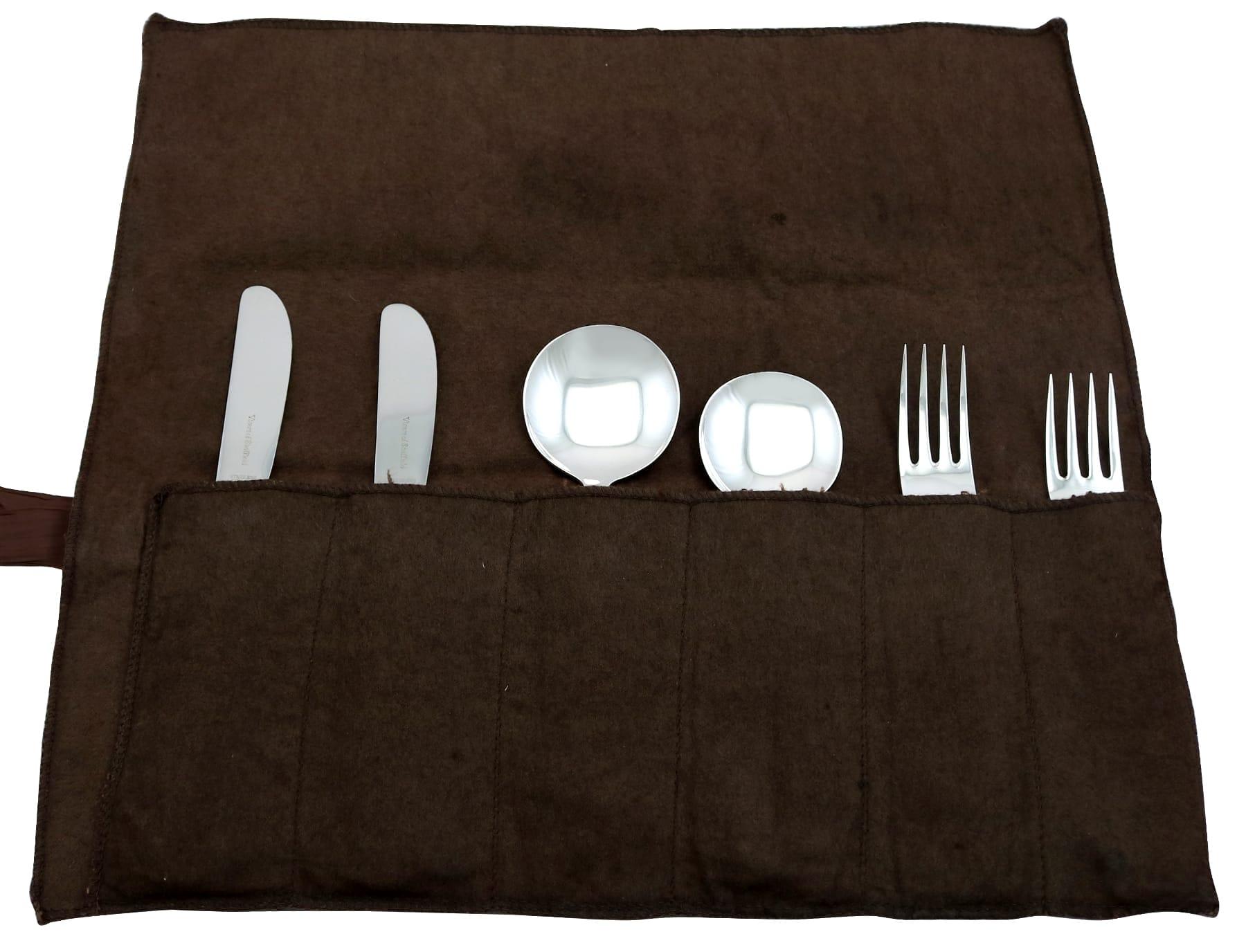 Sterling Silver Canteen of Cutlery for Twelve Persons For Sale 14