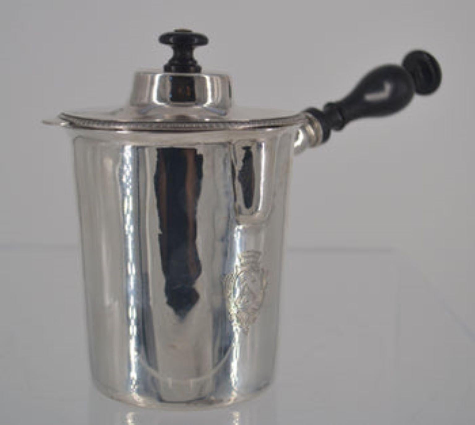 French Provincial Sterling Silver Carafe with Crest For Sale