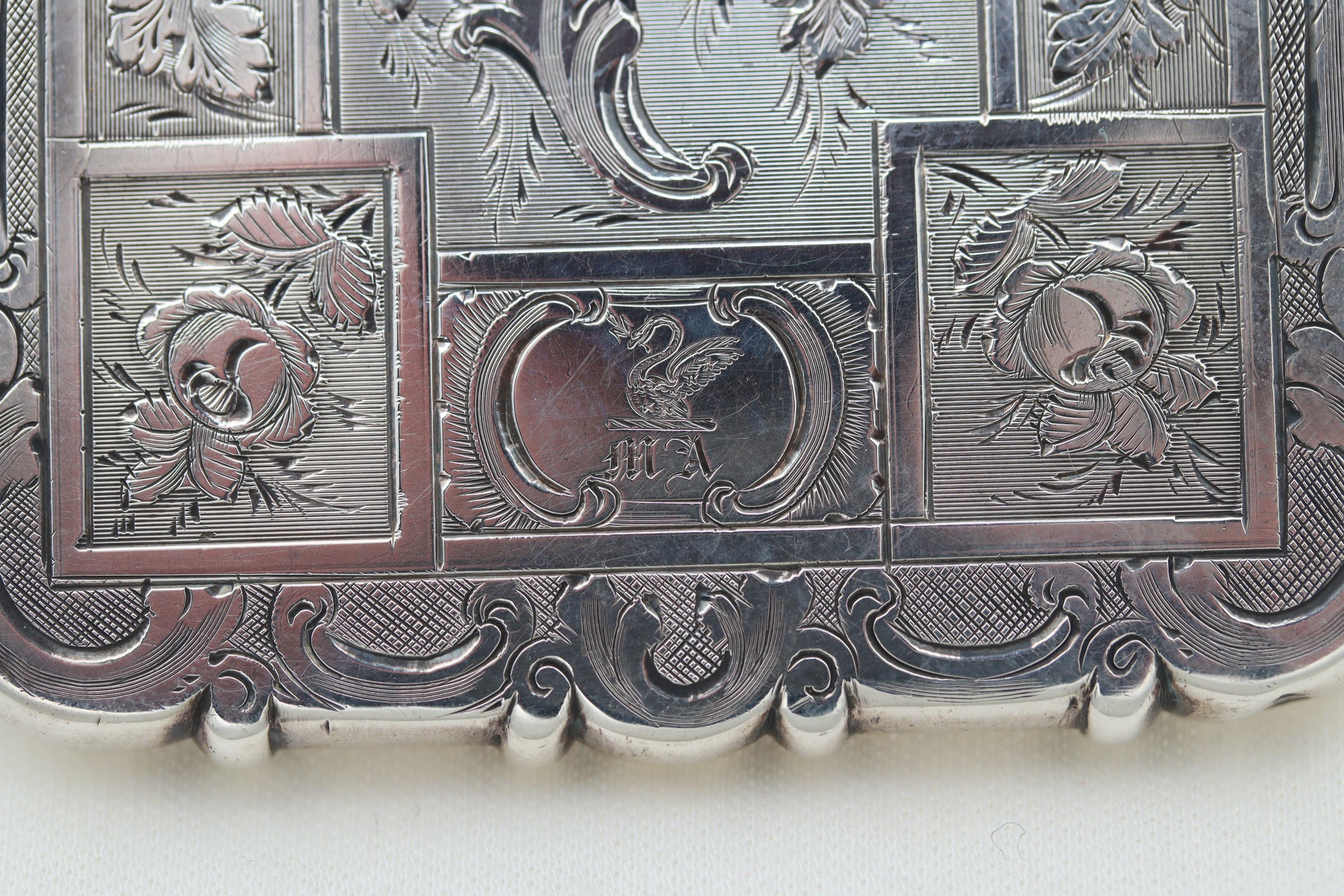 English Sterling Silver Card Case by Edward Smith of Birmingham 1854