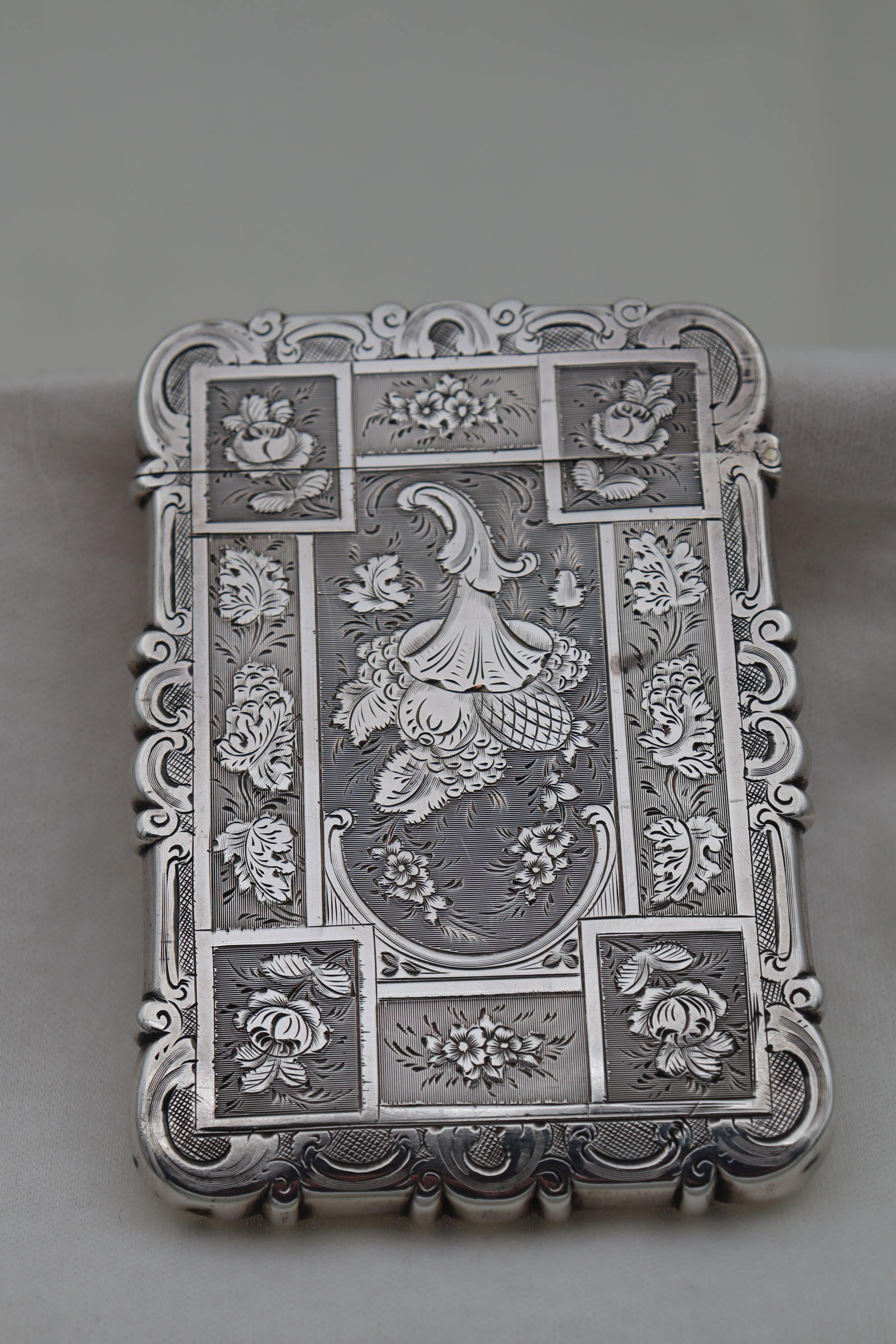 Mid-19th Century Sterling Silver Card Case by Edward Smith of Birmingham 1854