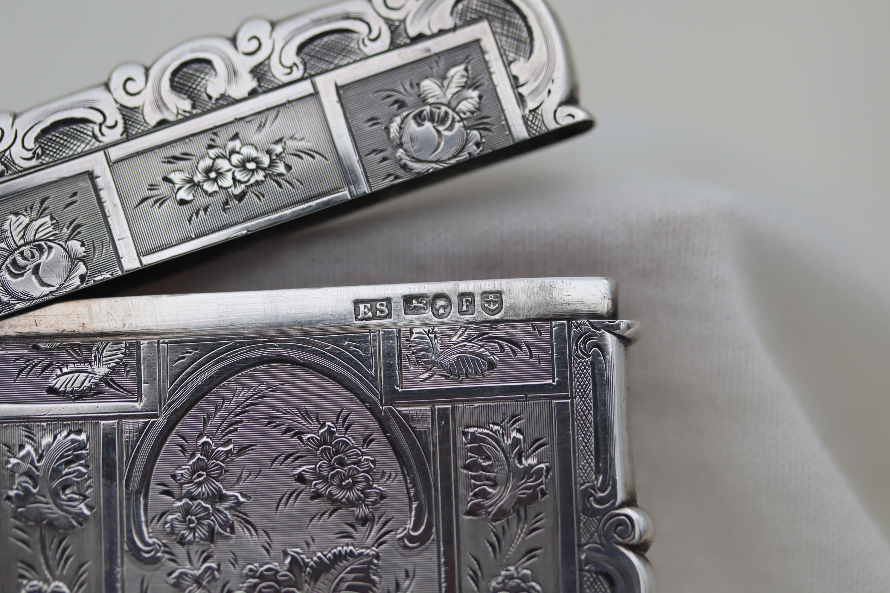 Sterling Silver Card Case by Edward Smith of Birmingham 1854 1