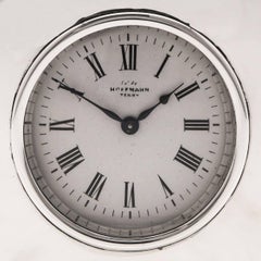 Victorian Sterling Silver Carriage Clock With French Movement Made in 1900