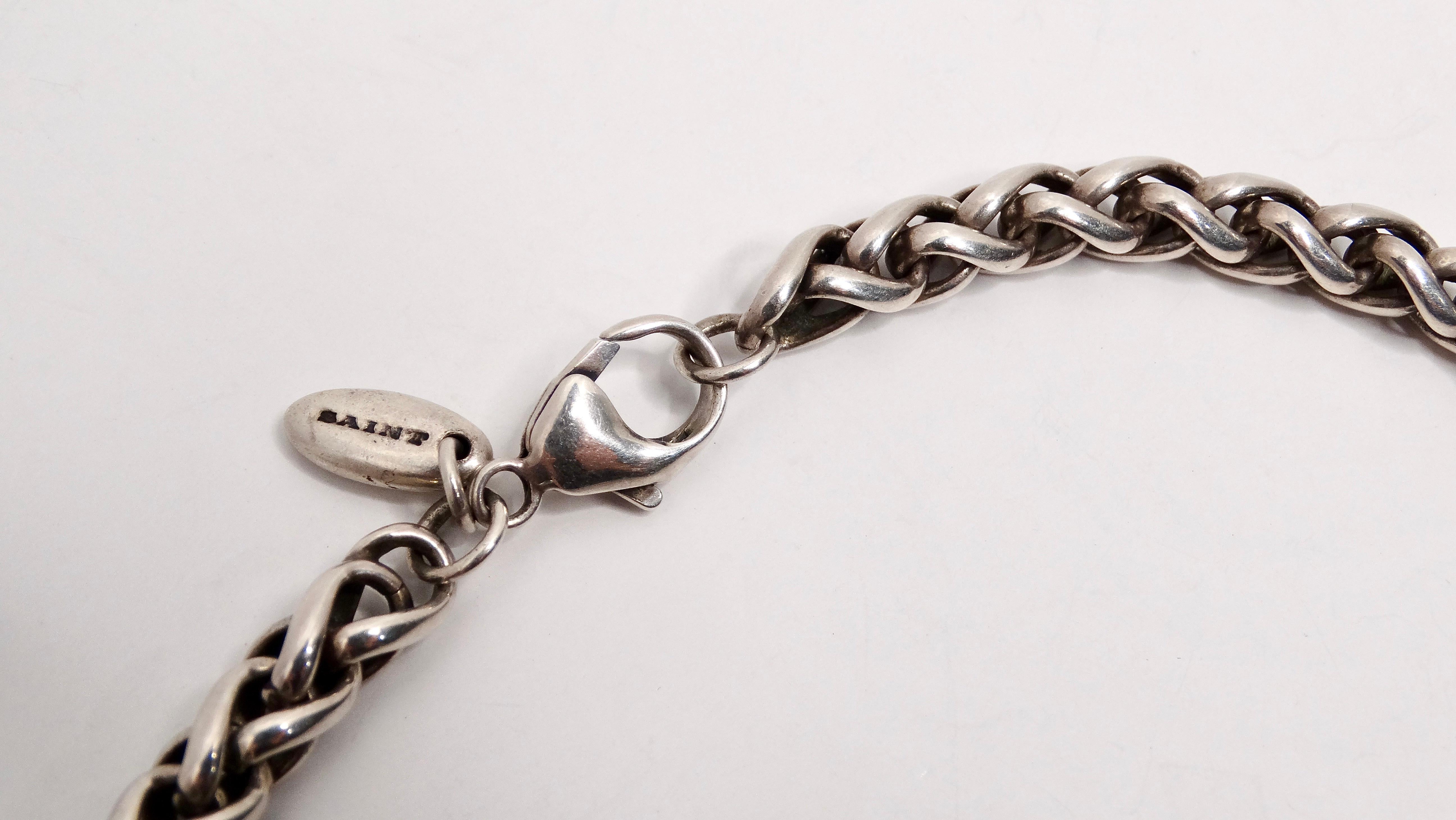 Collana a catena con croce di Casa in argento sterling In condizioni buone in vendita a Scottsdale, AZ