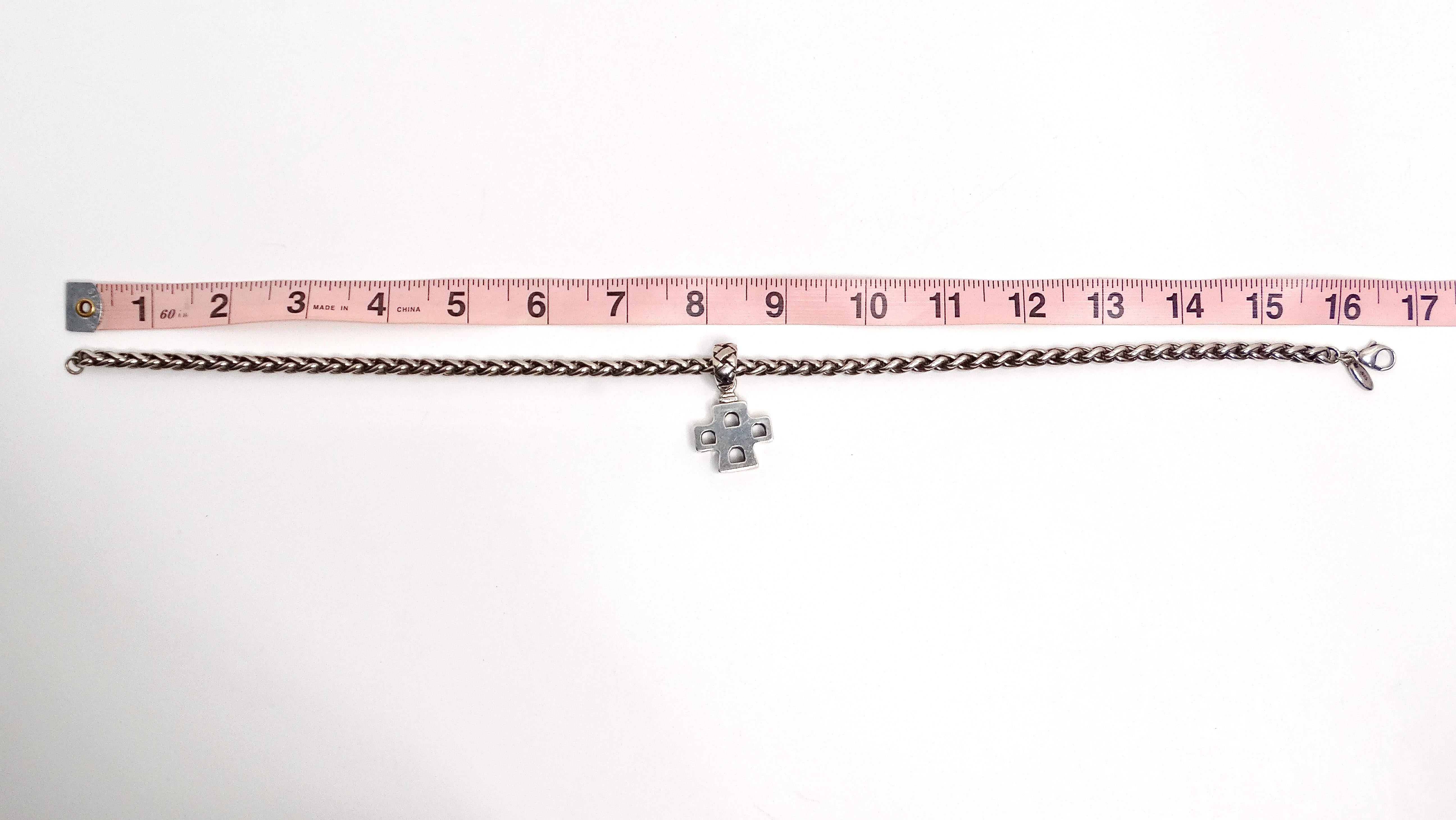 Collana a catena con croce di Casa in argento sterling in vendita 1