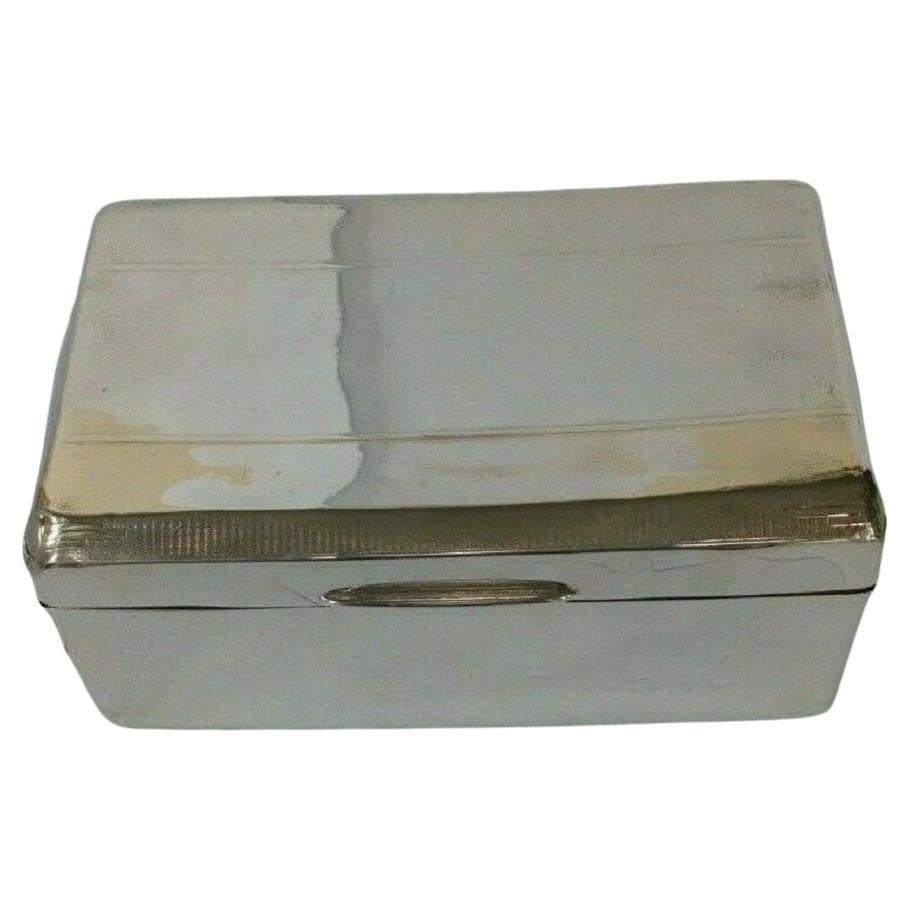 Sterling Silver Cedar-Lined Cigarette Box For Sale
