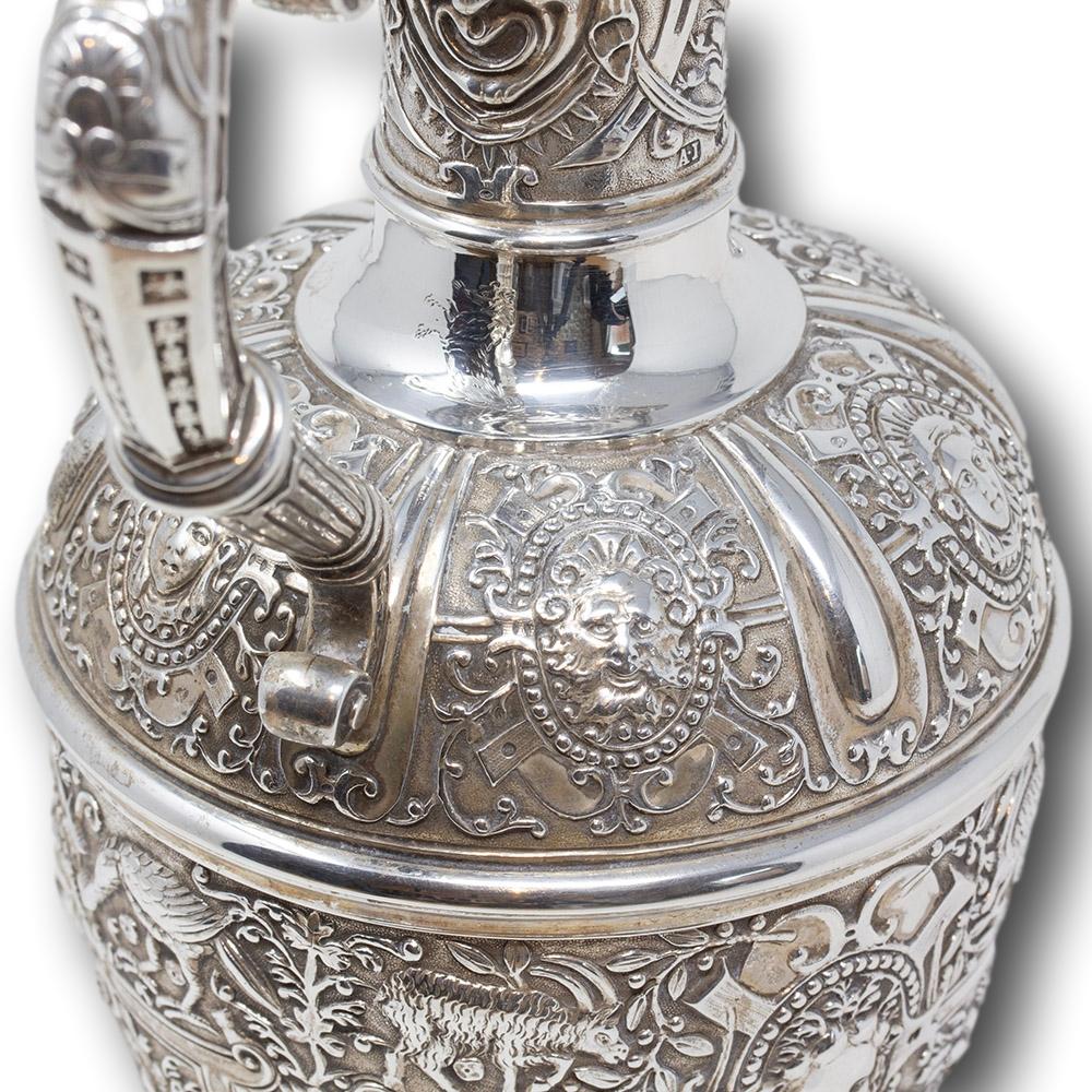 Sterling Silver Cellini Type Ewer by Alfred Ivory 3