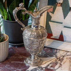 Sterling Silver Cellini Type Ewer by Alfred Ivory