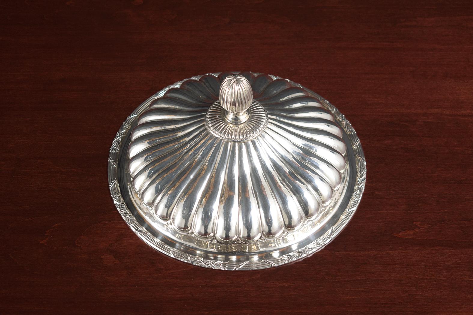 925 Stamped Sterling Silver French Art Deco Center Dish For Sale 5