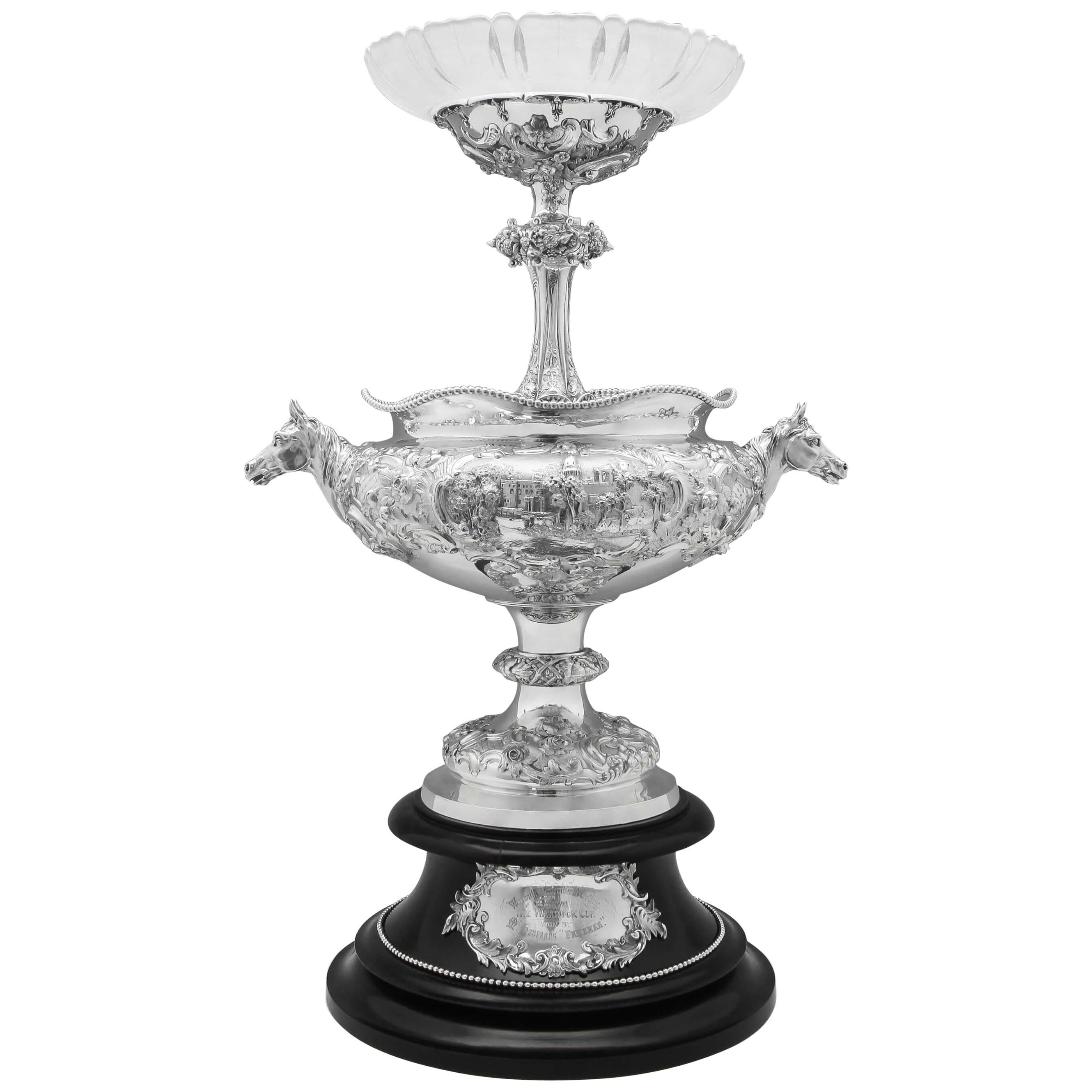 'The Warwick Cup' Antique Sterling Silver Horse Racing Centrepiece from 1876
