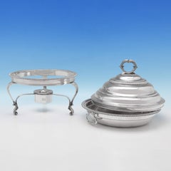 Plato hondo de plata de ley antigua de la Regencia del siglo XIX de William Stroud