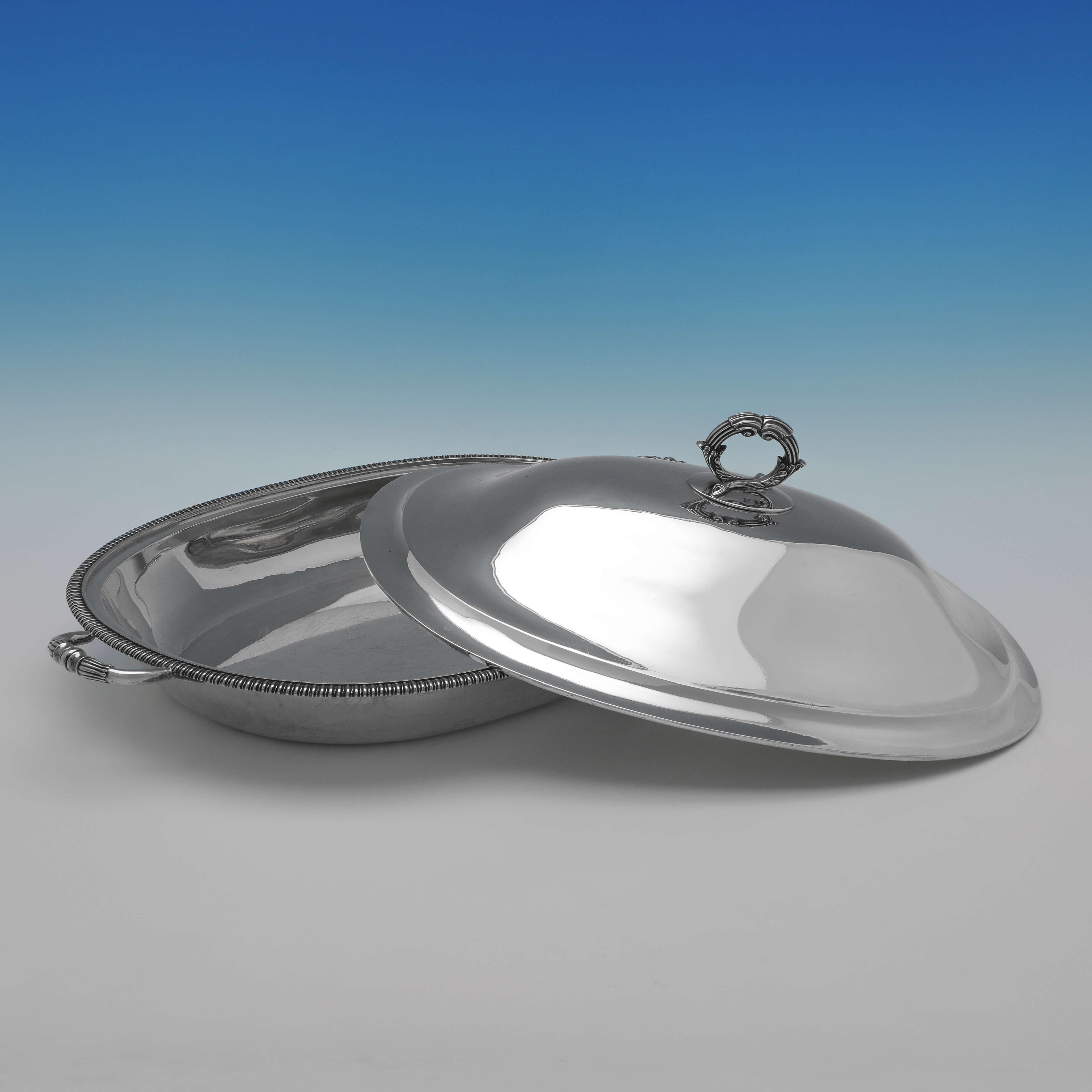 III Sterling Silver Chafing Dish, Burwash and Sibley, London