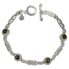Sterling Silver Chain Bracelet with Black Onyx, Dimitrios Exclusive B114