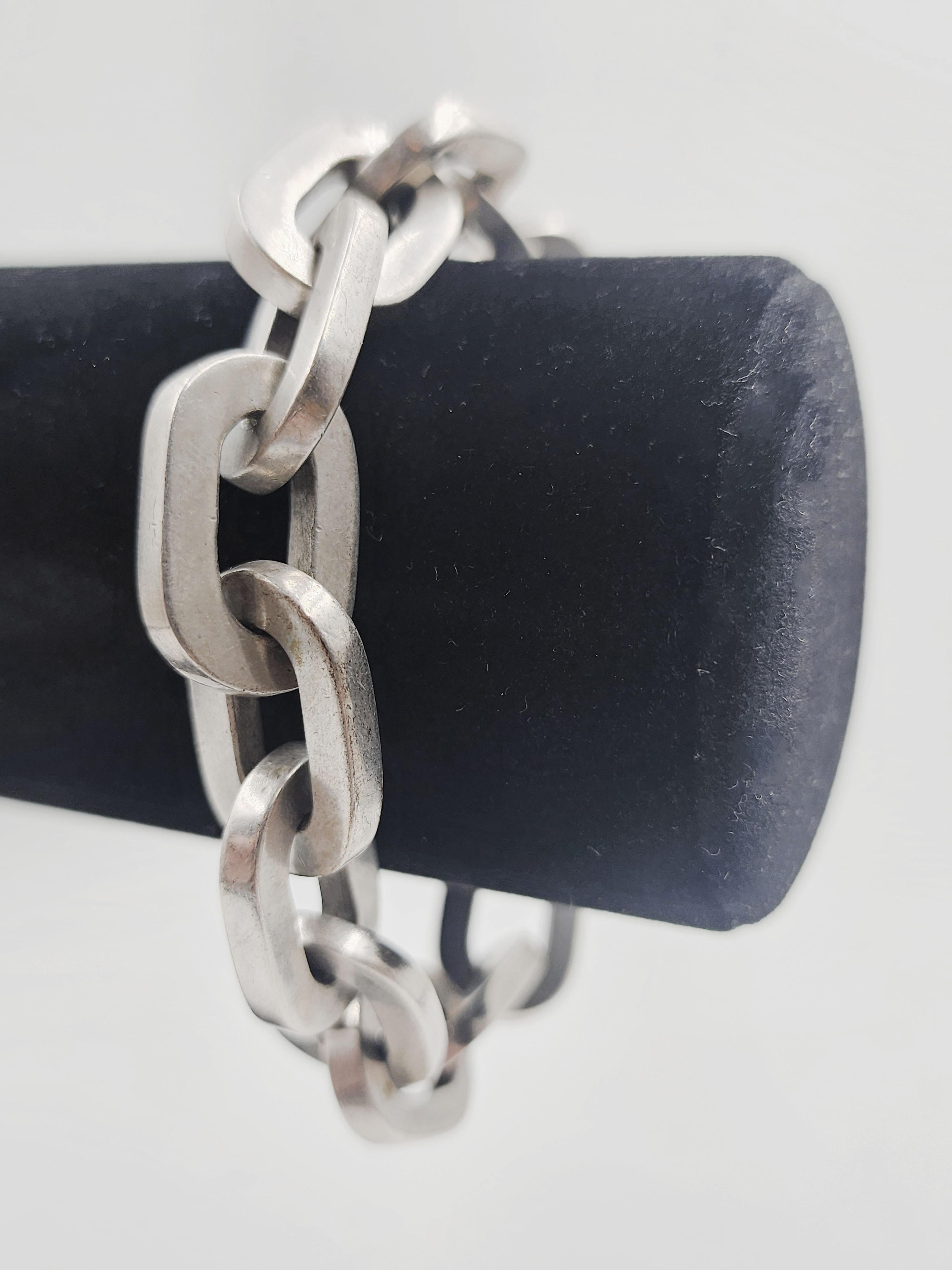 Argentine Sterling silver chain link bracelet For Sale