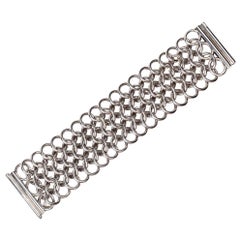 Sterling silver chain net cuff bracelet by Giovanni Raspini