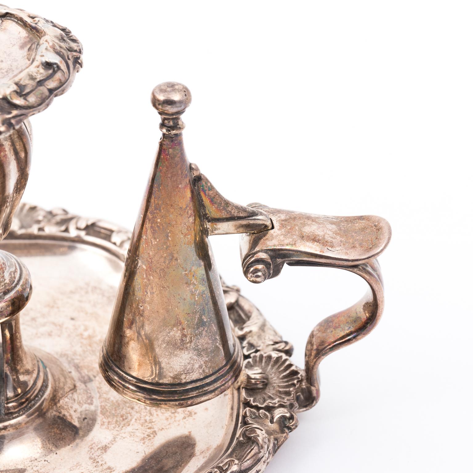 Sterling Silver Chamber Stick with Candle Snuffer 6