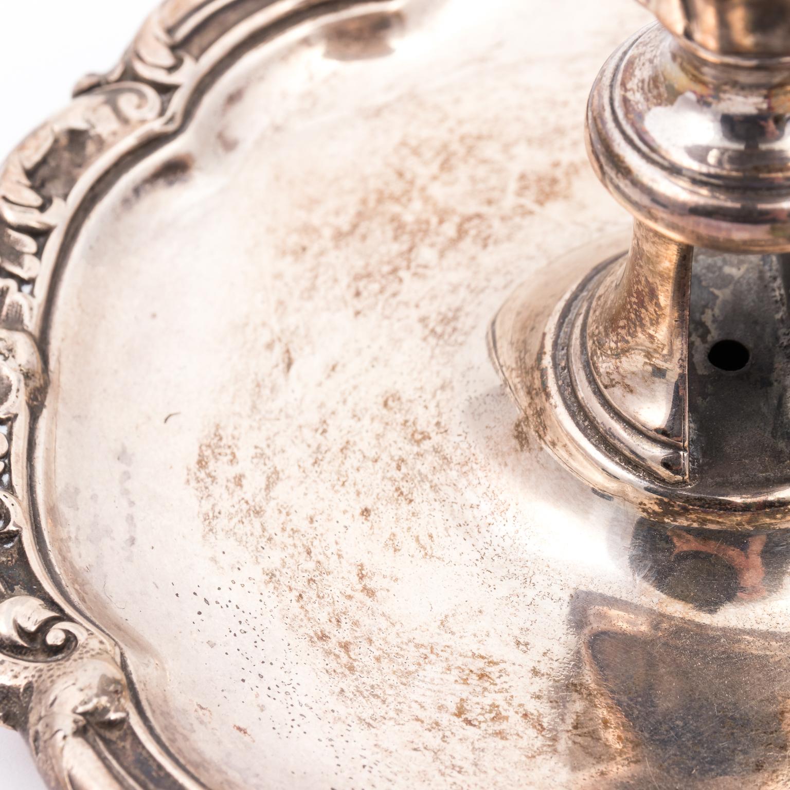 Sterling Silver Chamber Stick with Candle Snuffer 7