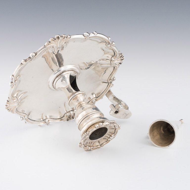 British Sterling Silver Chamberstick Barnard London 1841 For Sale
