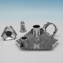 Aesthetic Design Antique Sterling Silver Chamberstick by Heath & Middleton 1891