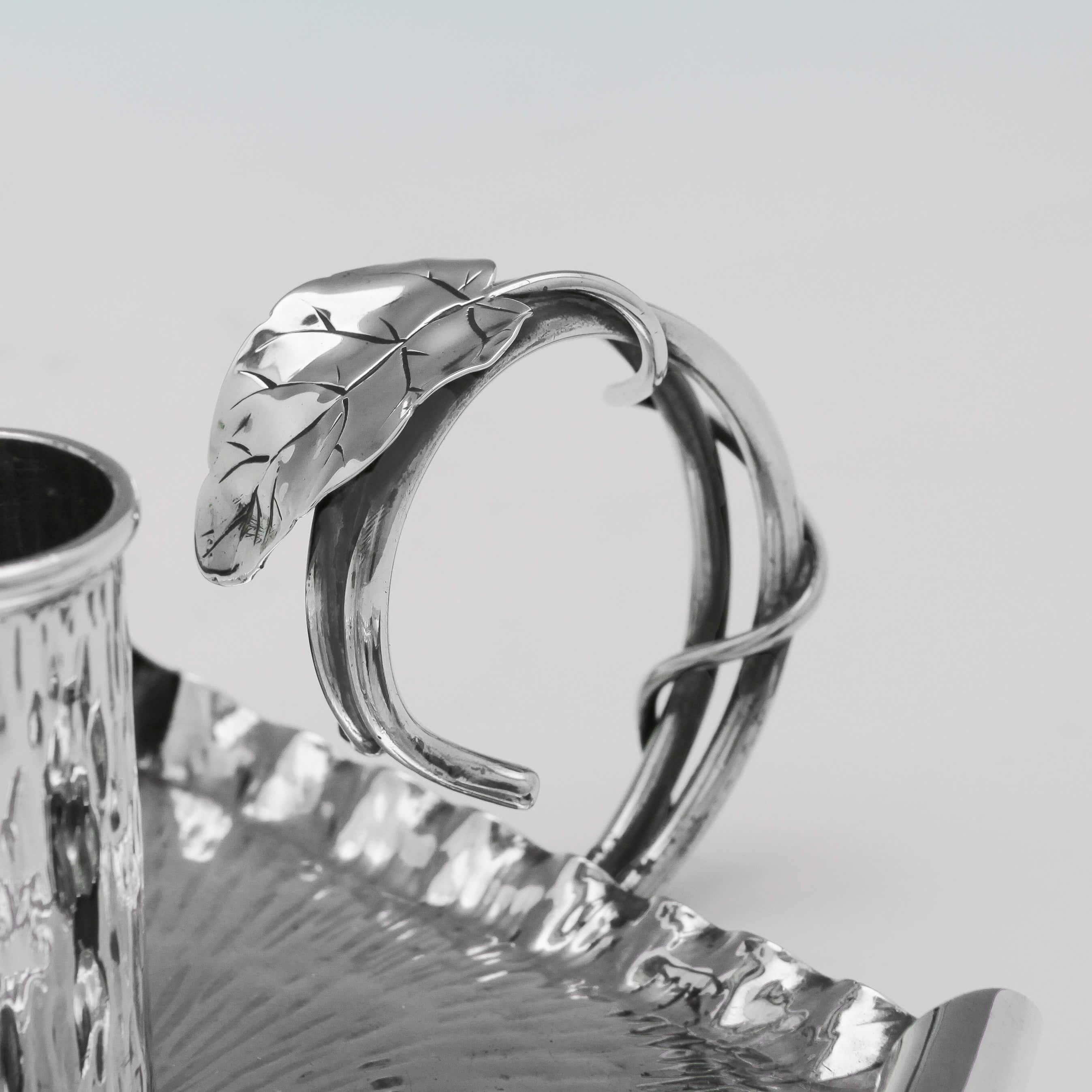 Baqueta de plata de ley antigua de diseño estético de Heath & Middleton 1891 Movimiento estético en venta