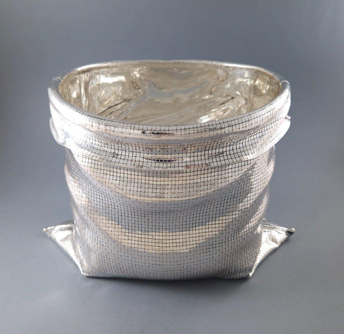 Italian Sterling Silver Champagne Bucket For Sale
