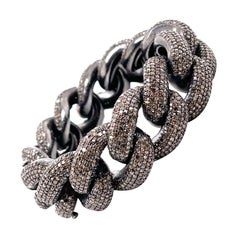 Bracciale in argento Sterling Champagne con diamanti 32 carati 96,8 grammi