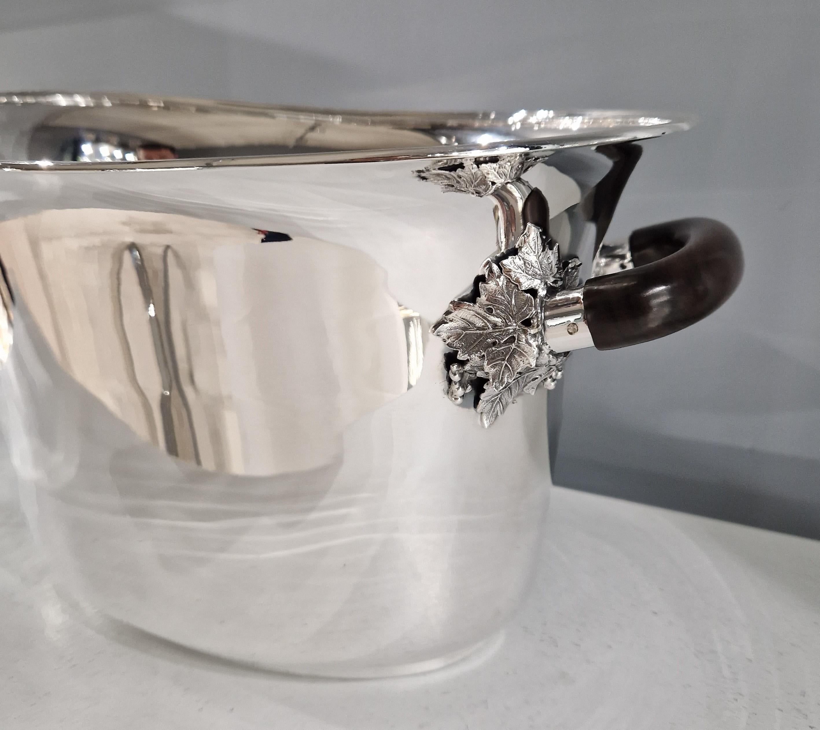 Italiano Secchiello per champagne in argento Sterling per raffreddare il vino in vendita