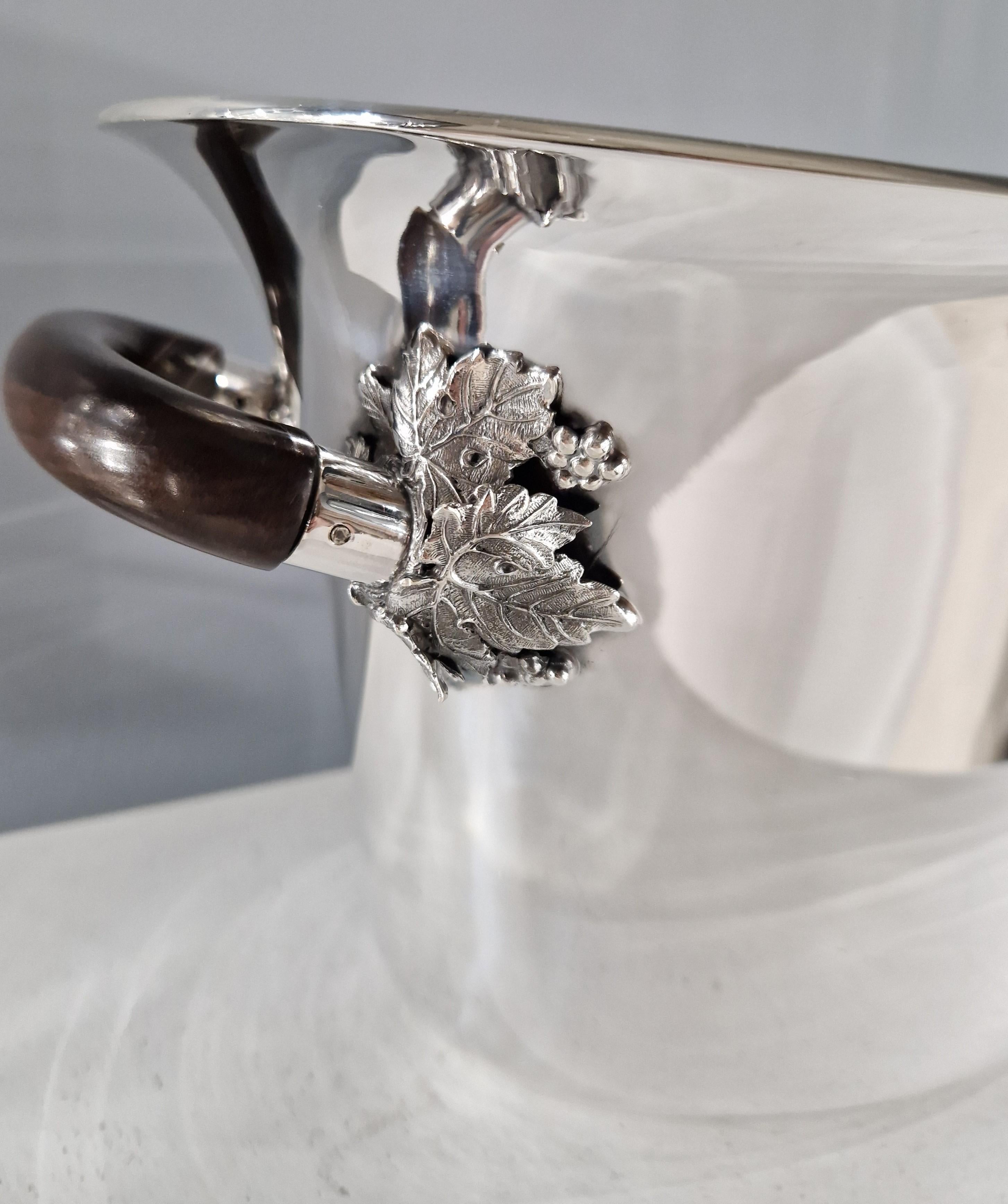 Fine XX secolo Secchiello per champagne in argento Sterling per raffreddare il vino in vendita