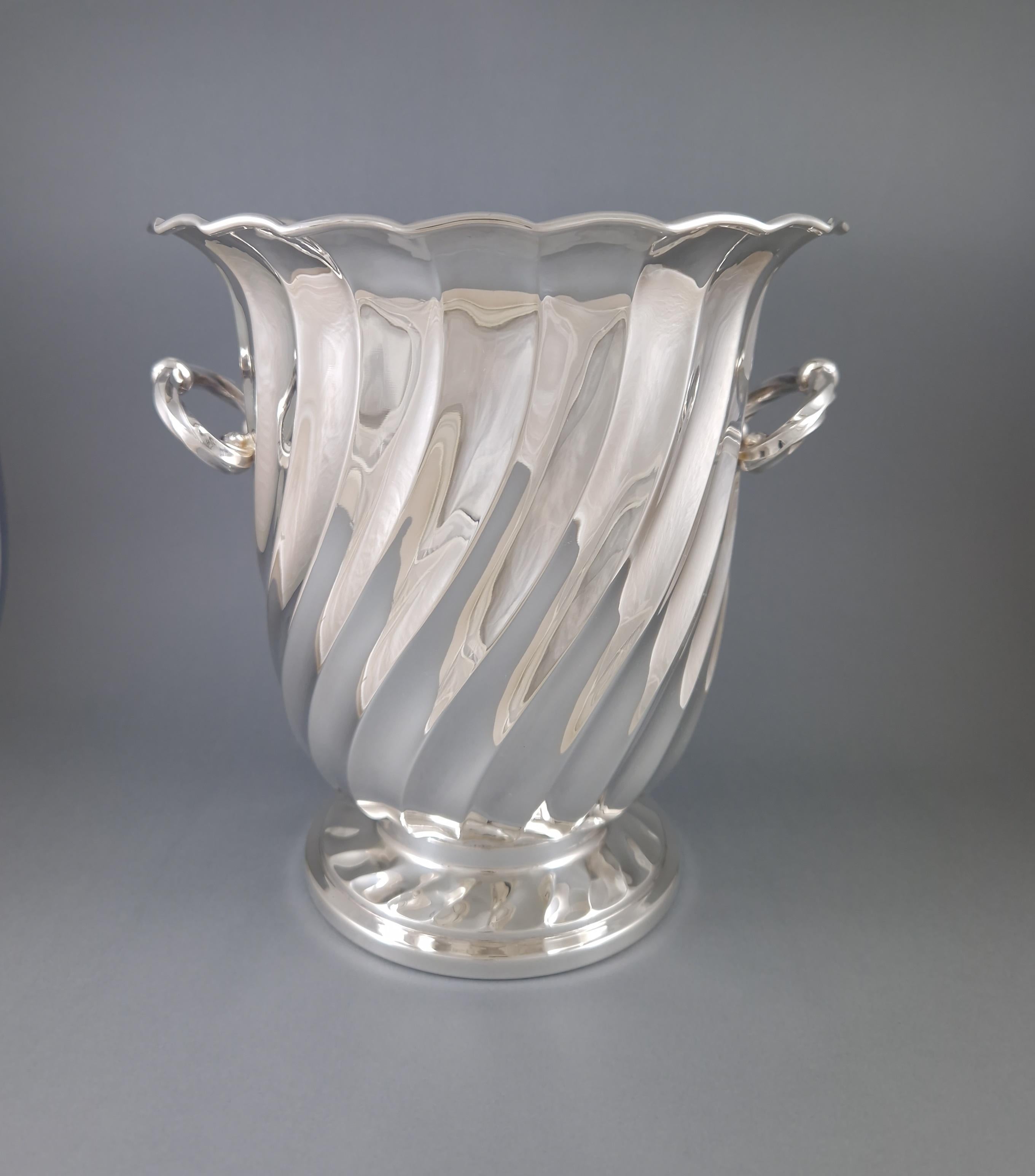 Late 20th Century Sterling Silver Champagne or wine Bucket For Sale