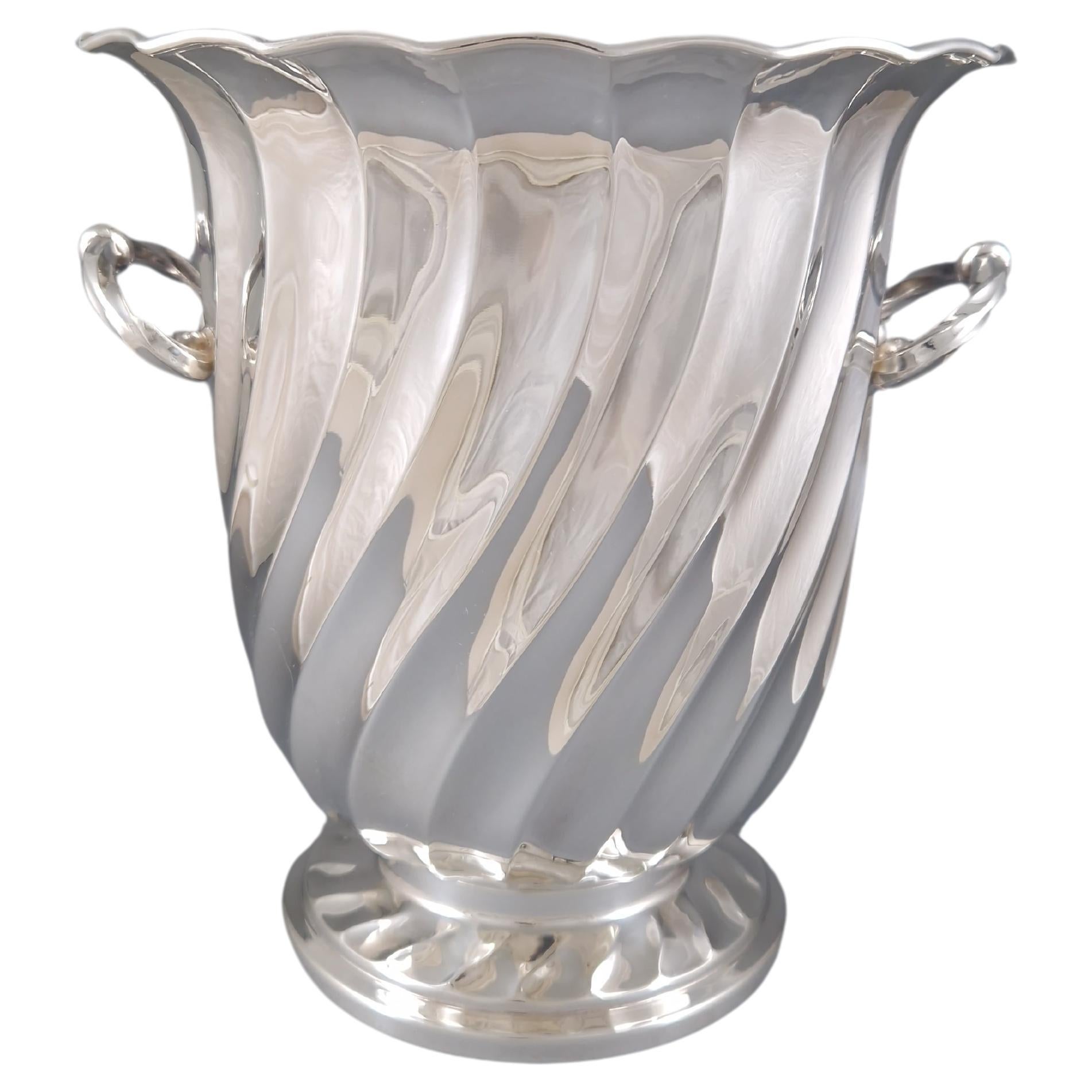 Sterling Silver Champagne or wine Bucket For Sale