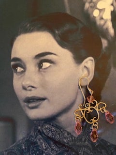 Sterling Silver Chandelier Earrings with Swarovski Crystals