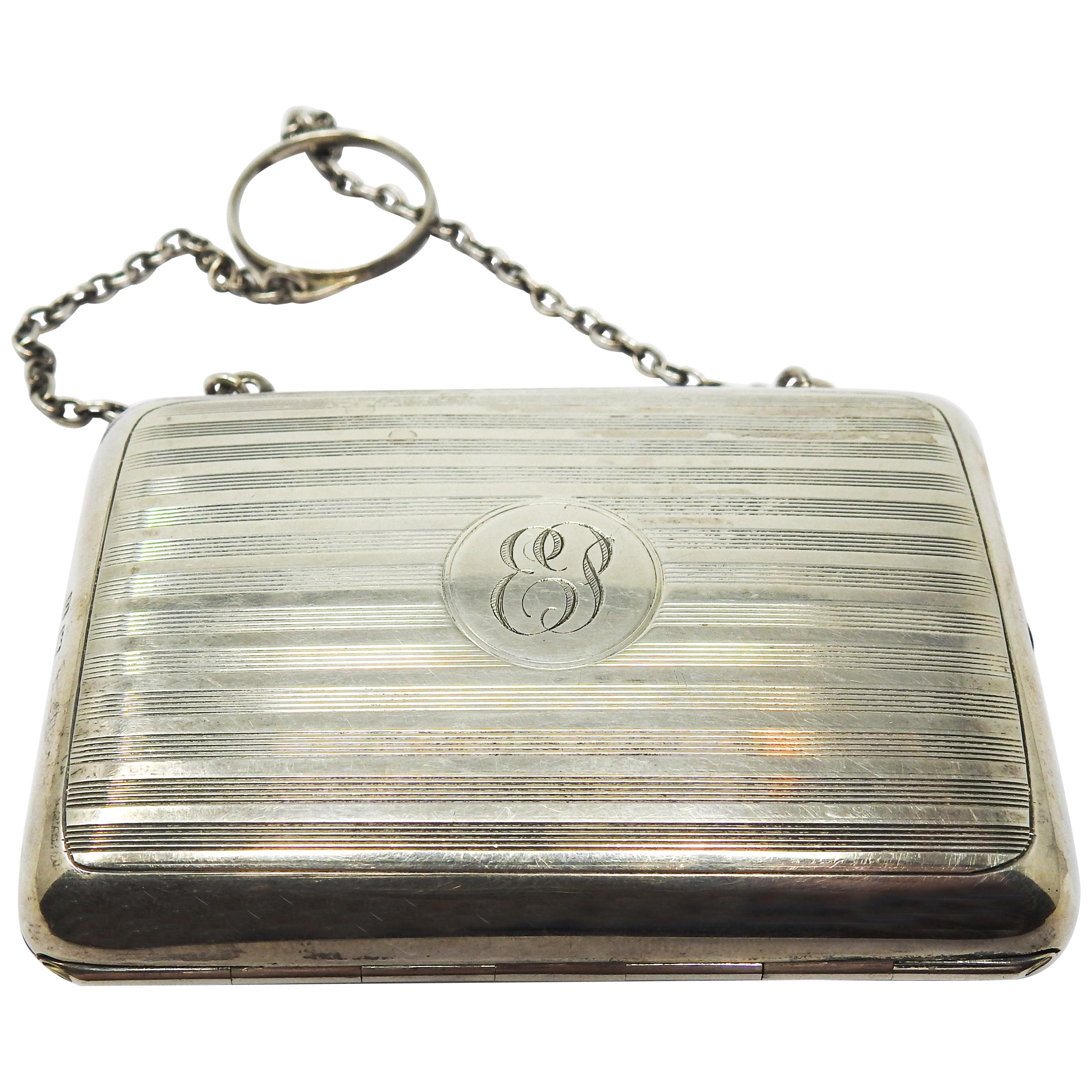 Sterling Silver Change Purse, Mid-20th Century For Sale