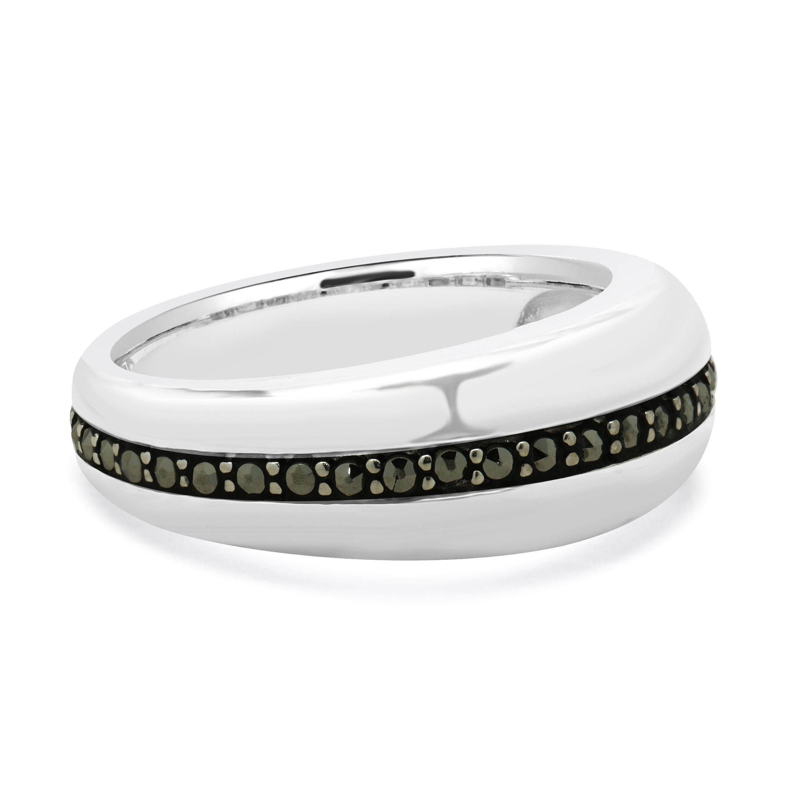 Anello con Marcasite incastonata in argento 925 In condizioni ottime in vendita a Scottsdale, AZ