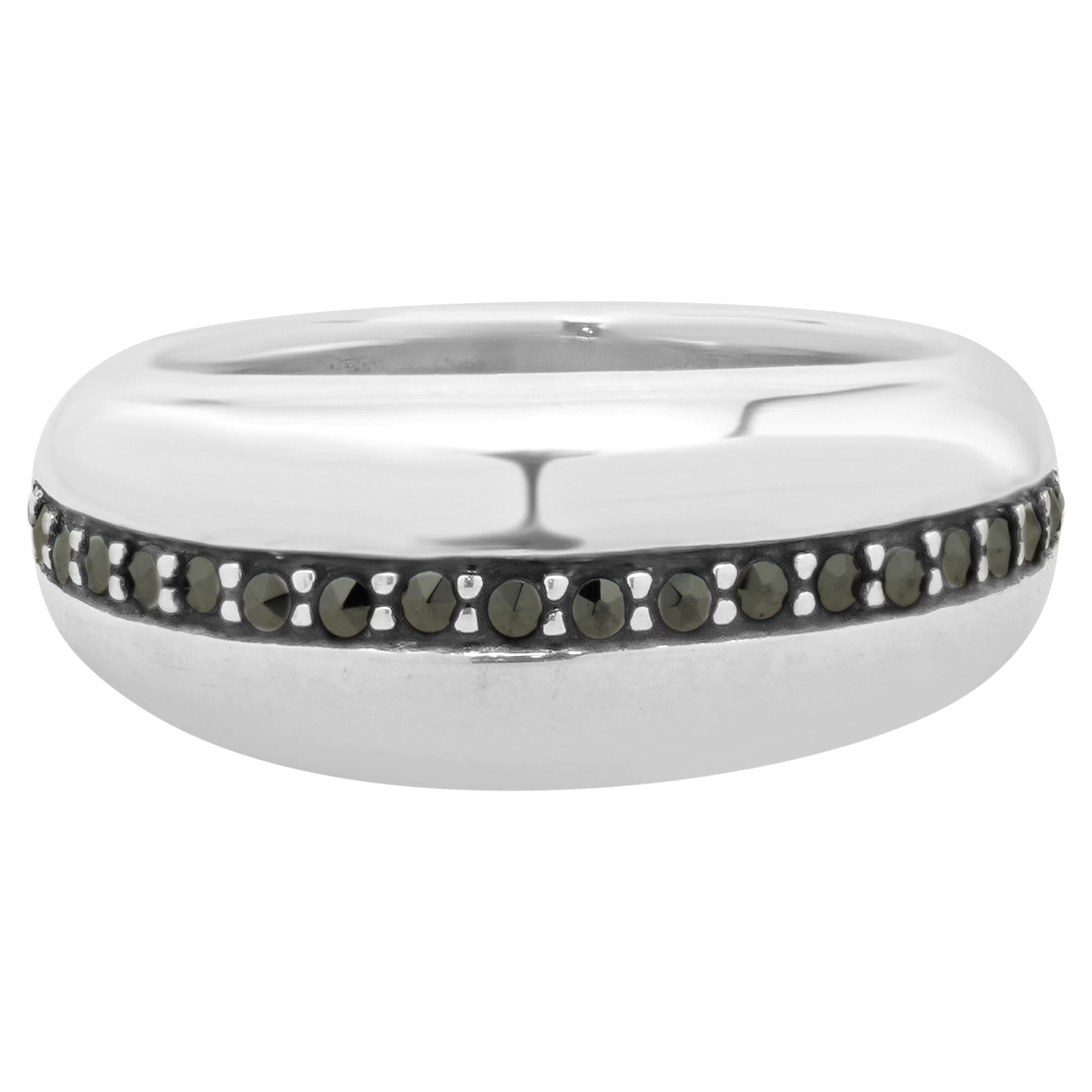 Sterling Silver Channel Set Marcasite Ring