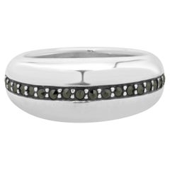 Anillo de plata de ley con marcasita engastada en canal