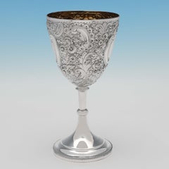 Victorian Antique Sterling Silver Goblet Hallmarked 1894 by Nathan & Hayes