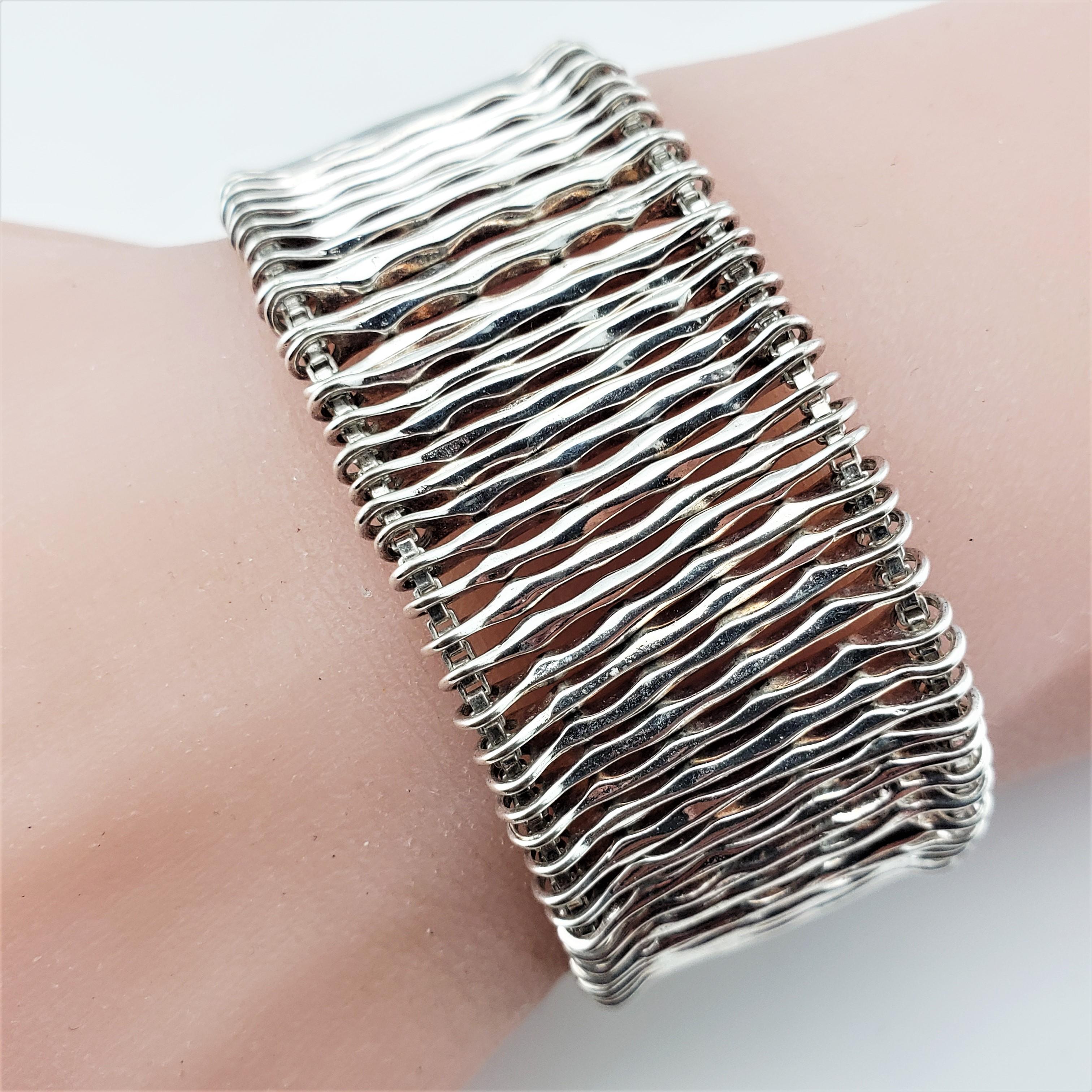 Women's Sterling Silver Chateau d'Argent Flexible Bar Bracelet For Sale