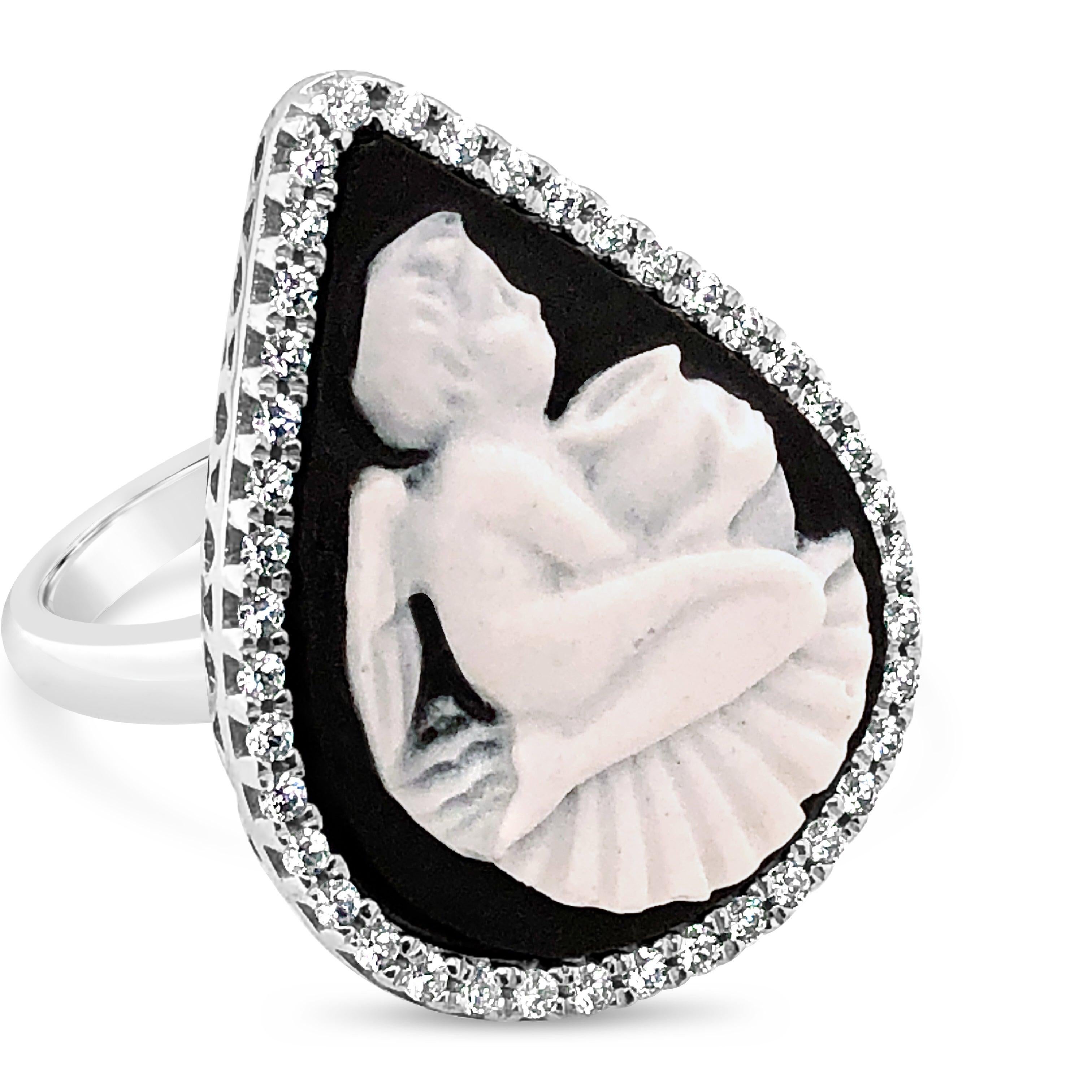 Sterling Silver Cherub with Amphora Cameo Ring 2