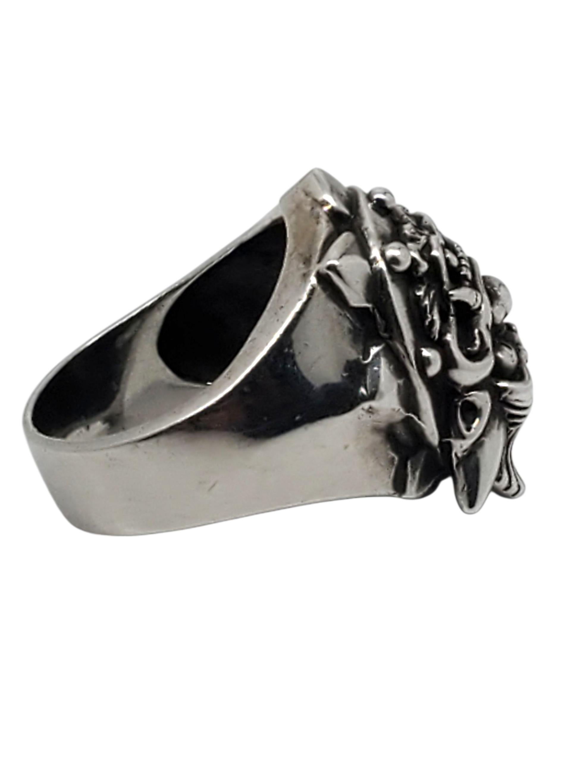 Anello con testa di drago cinese in argento 925 misura 12 #22645 In condizioni buone in vendita a Washington Depot, CT