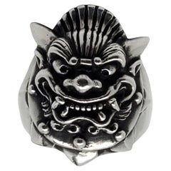 Sterling Silver Chinese Dragon Head Ring Size 12 #22645