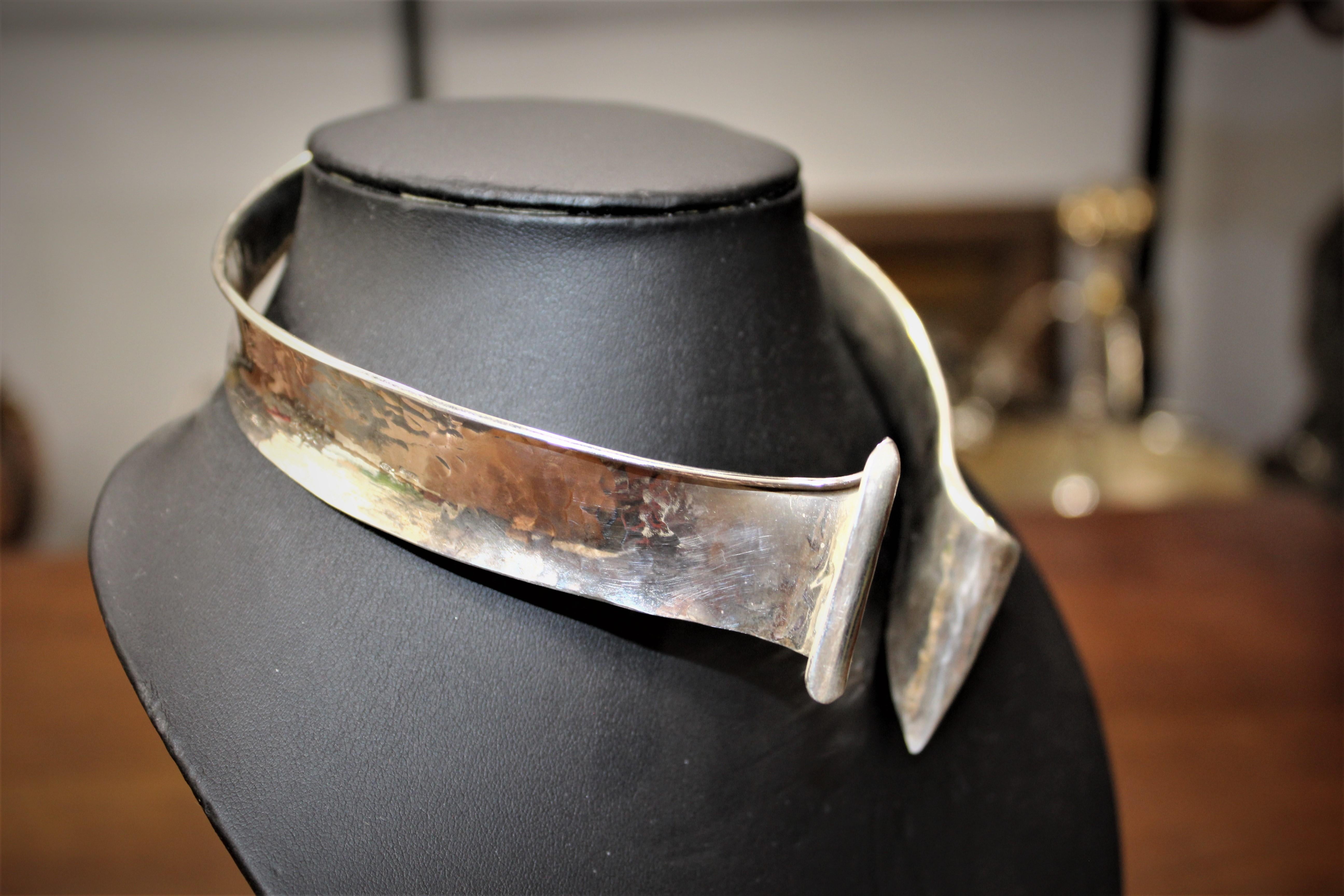 Women's Sterling Silver, Choker, Ribbon, Handmade, Italy For Sale