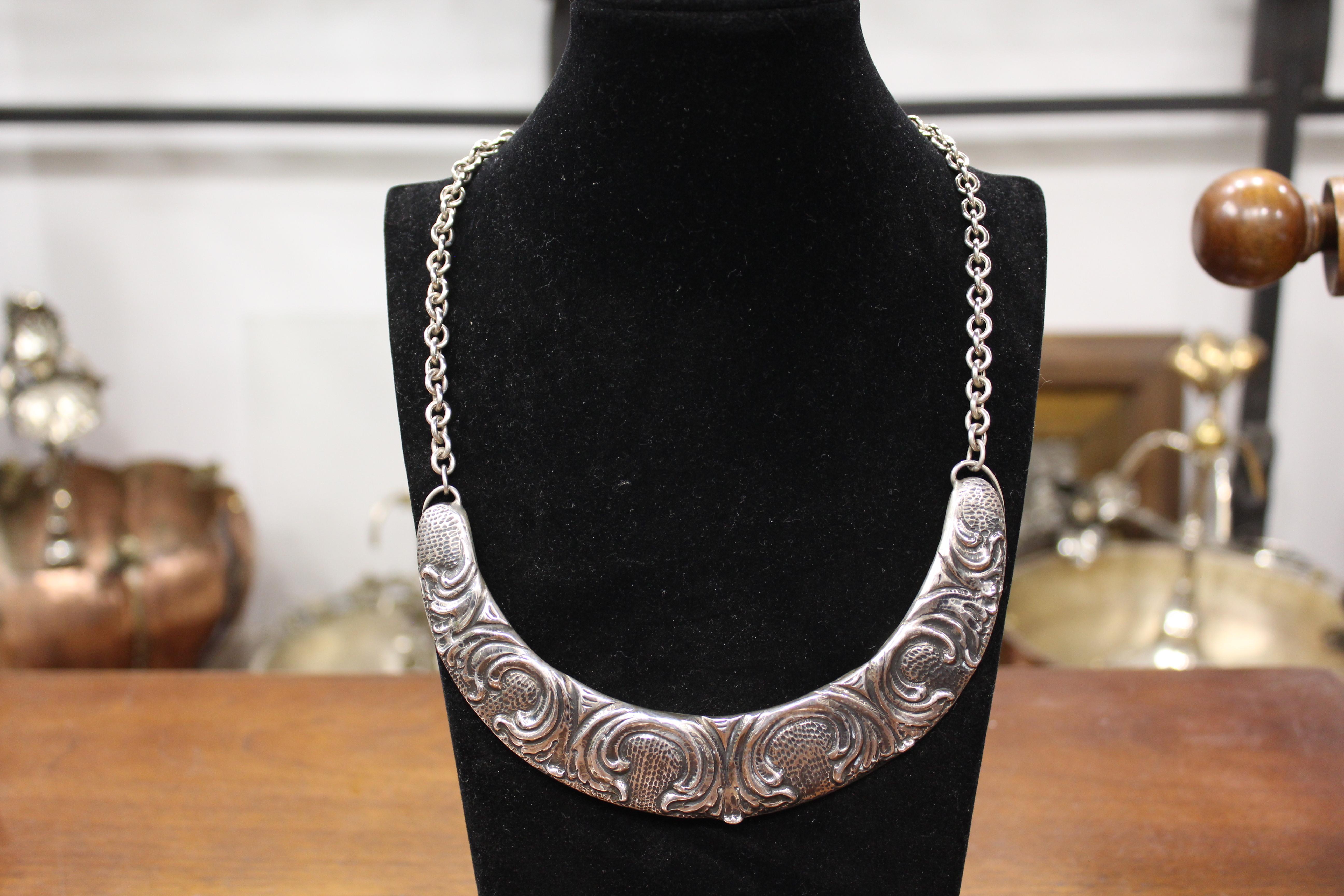 Artist Sterling Silver, Choker, Ornato, Handmade, Italy For Sale