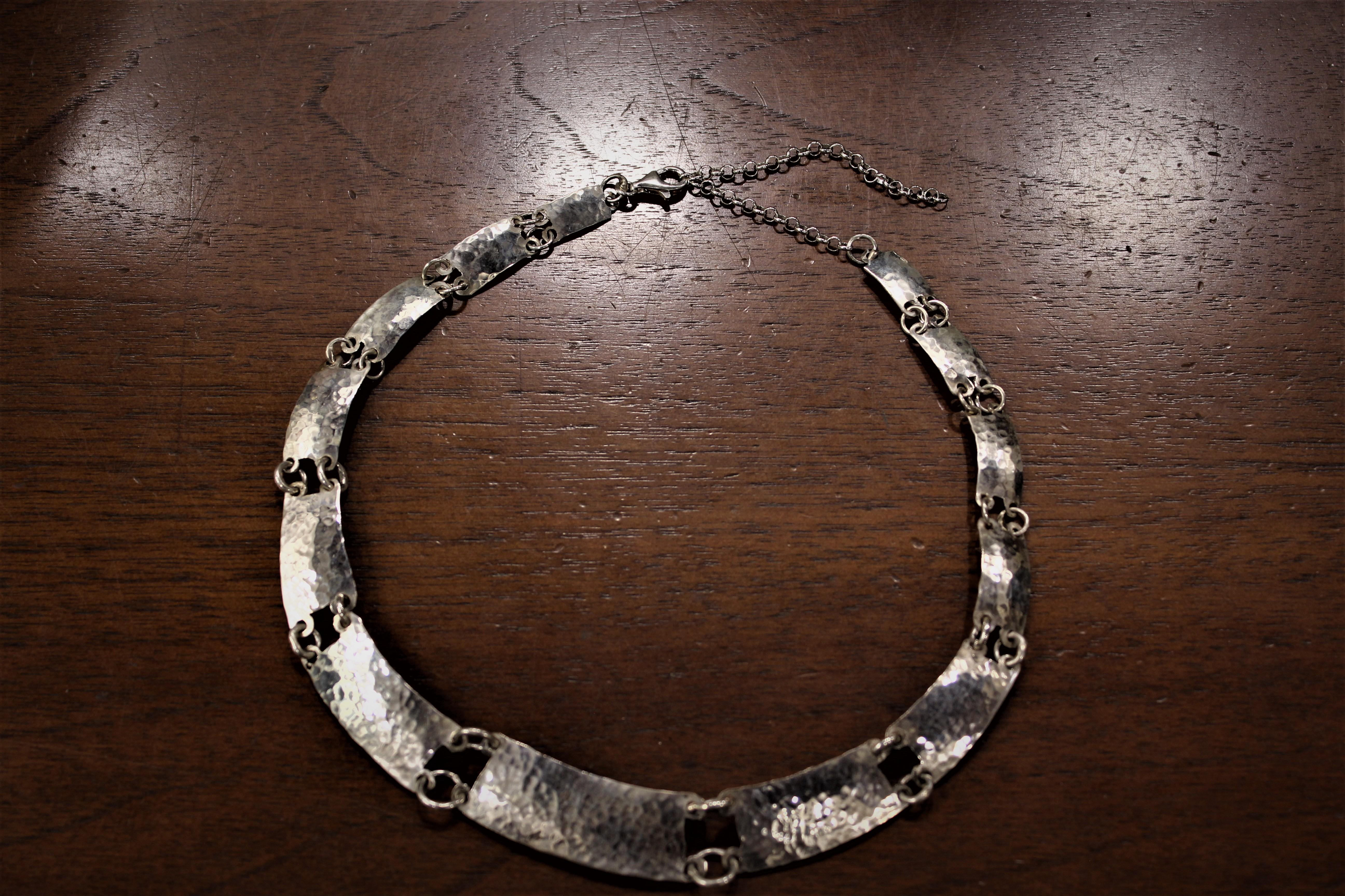 Sterling Silver, Choker, Piastrine, Handmade, Italy For Sale 1