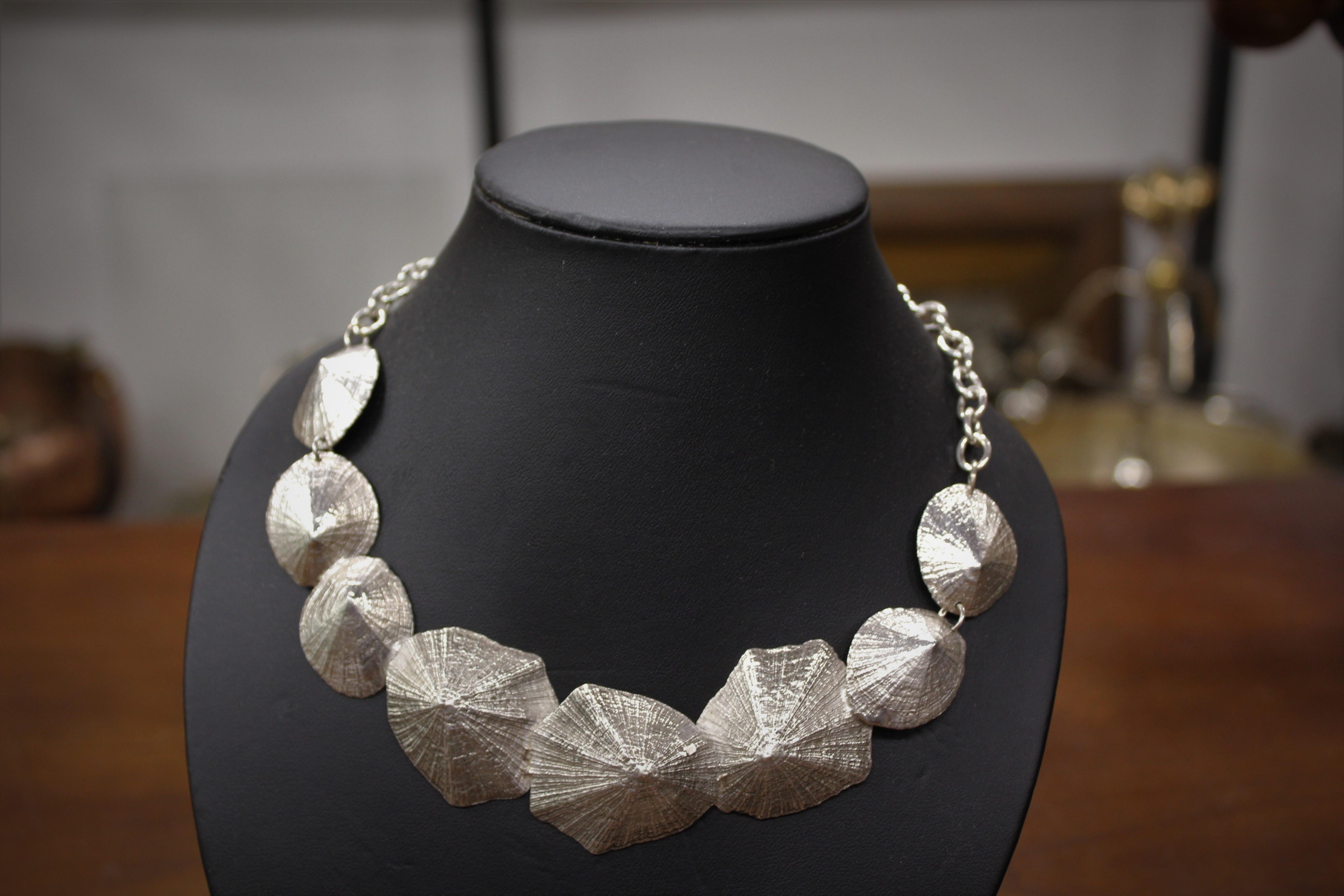 Sterling Silver, Choker, Shell, Handmade, Italy In New Condition For Sale In Firenze, IT