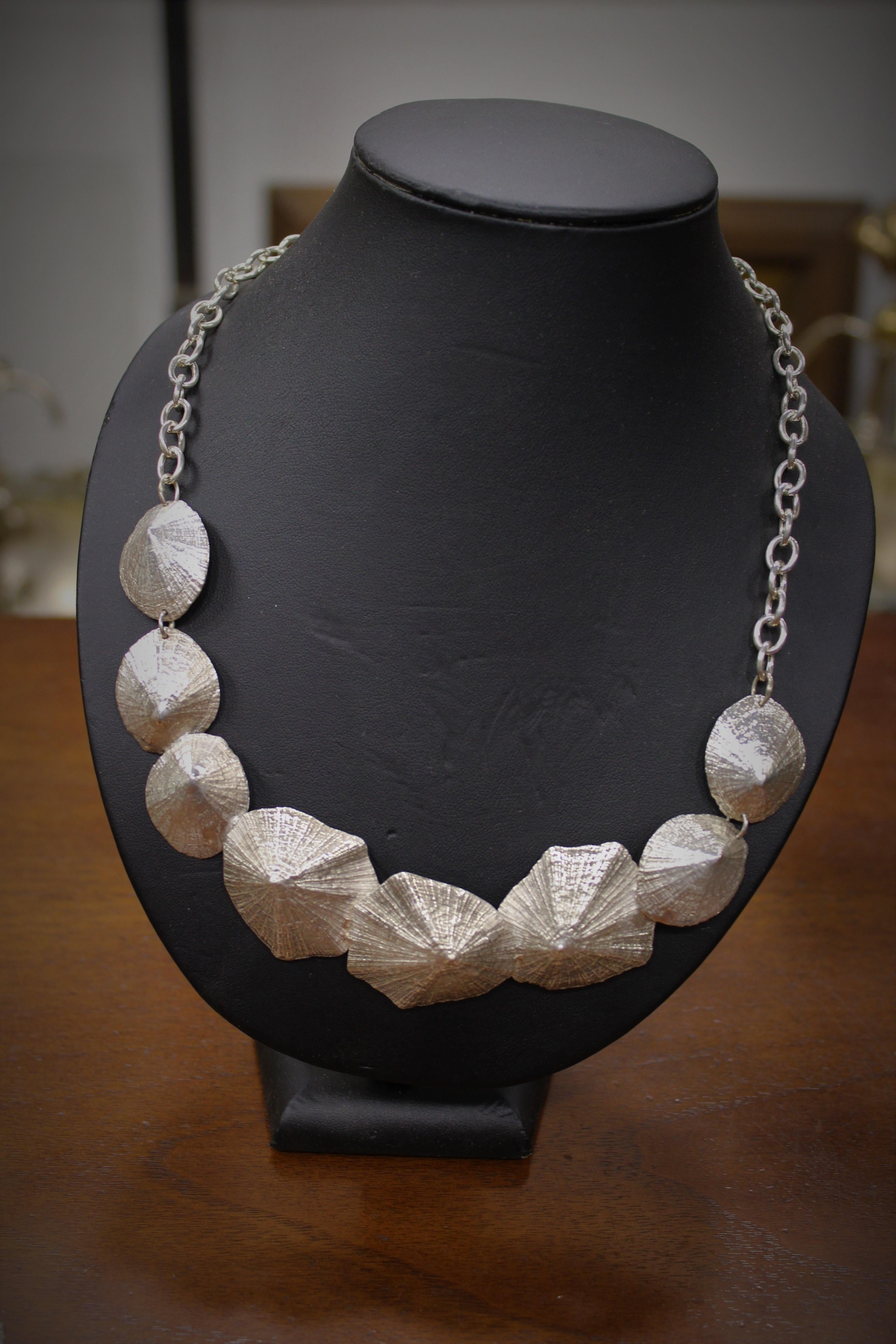 Sterling Silver, Choker, Shell, Handmade, Italy For Sale 1