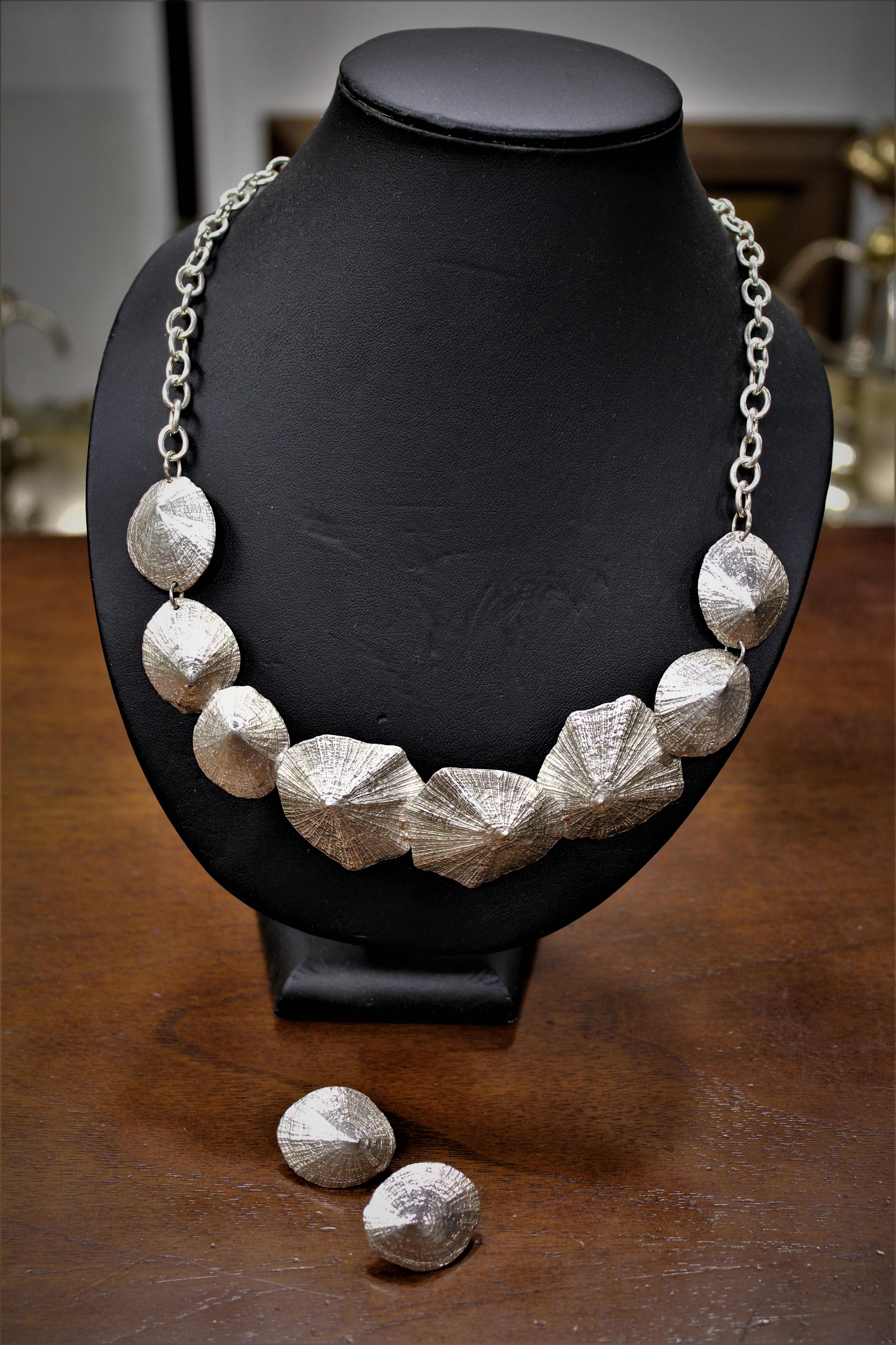 Sterling Silver, Choker, Shell, Handmade, Italy For Sale 2