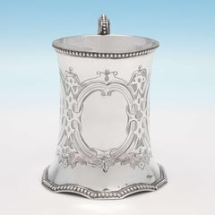 19th Century Victorian Sterling Silver Christening Mug by Robert Hennell II 1858