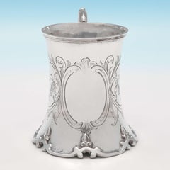 Victorian Antique Sterling Silver Christening Mug Hallmarked in 1852